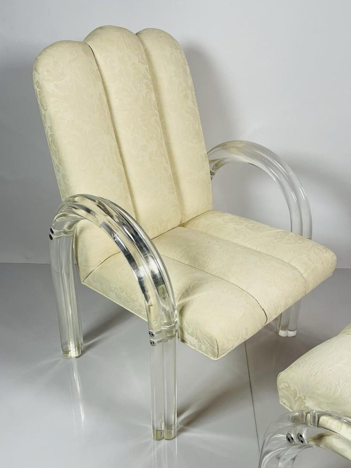 Lucite Lounge Chair & Ottoman by Charles Hollis Jones, Waterfall Collection For Sale 9