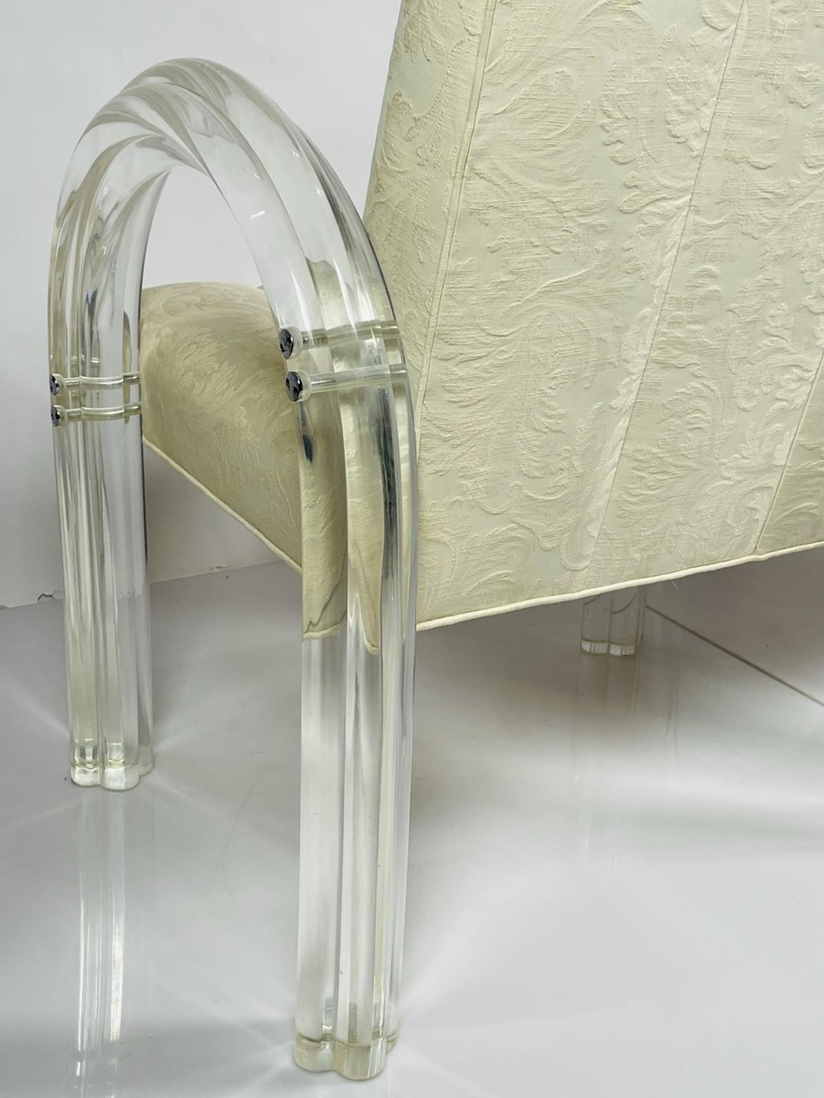 Fauteuil de salon et pouf en Lucite de Charles Hollis Jones, collection Waterfall en vente 10
