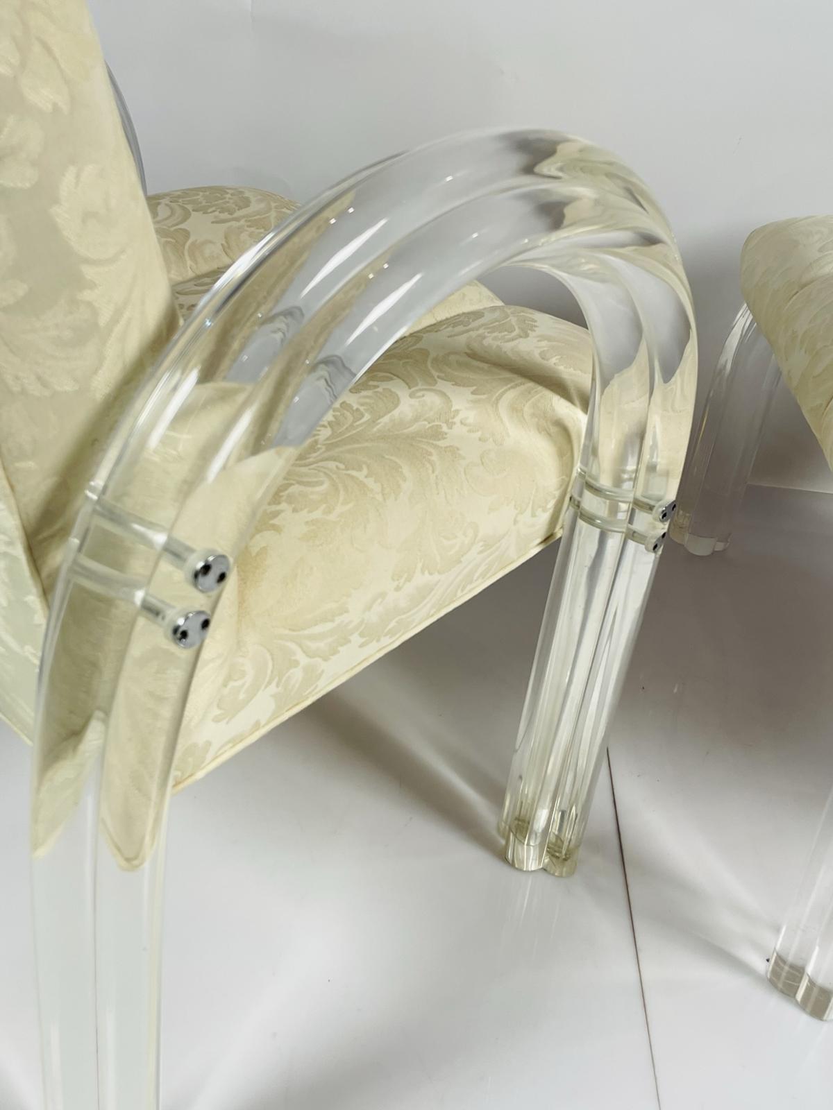Fauteuil de salon et pouf en Lucite de Charles Hollis Jones, collection Waterfall en vente 12