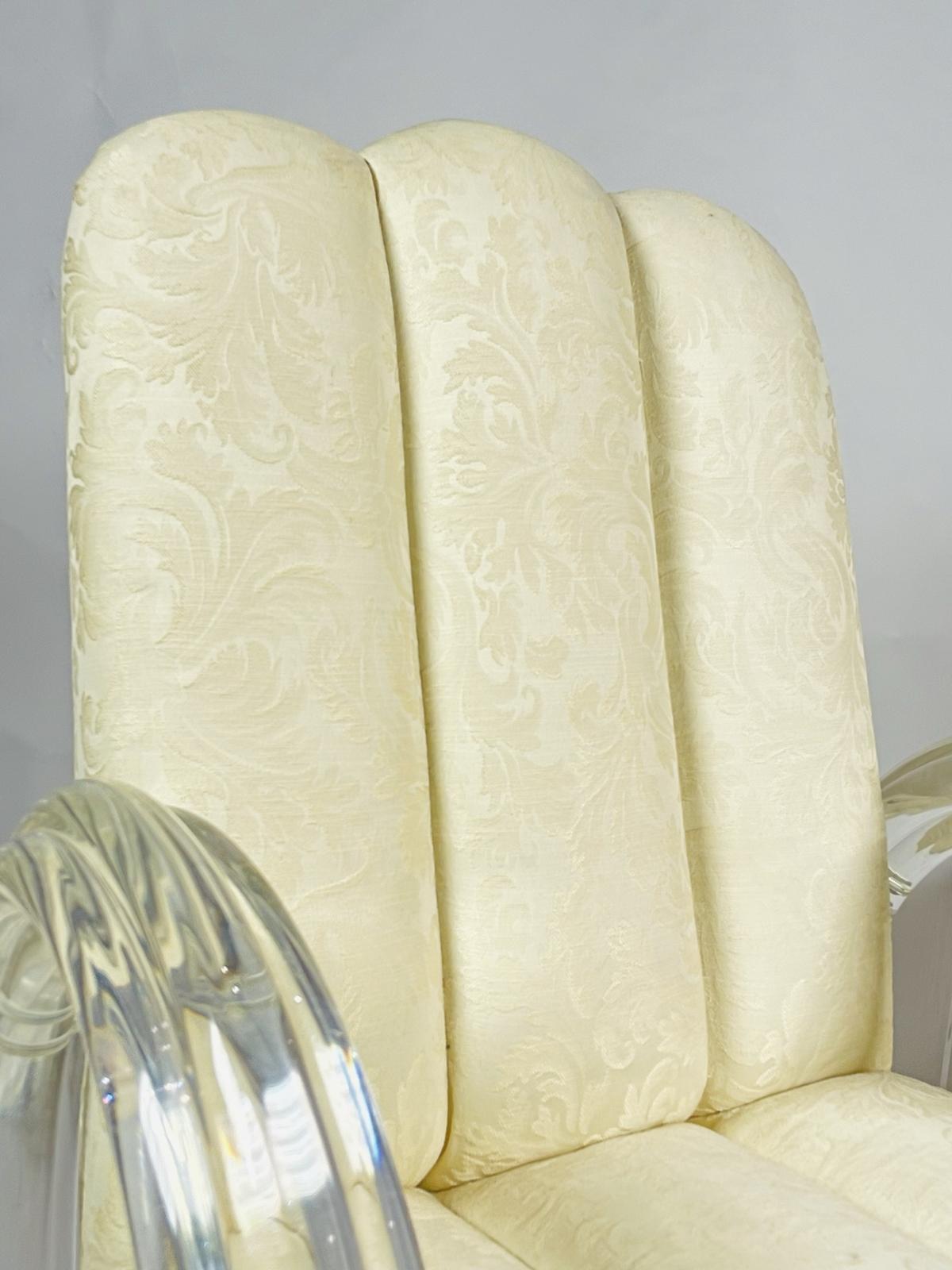 Fauteuil de salon et pouf en Lucite de Charles Hollis Jones, collection Waterfall en vente 13