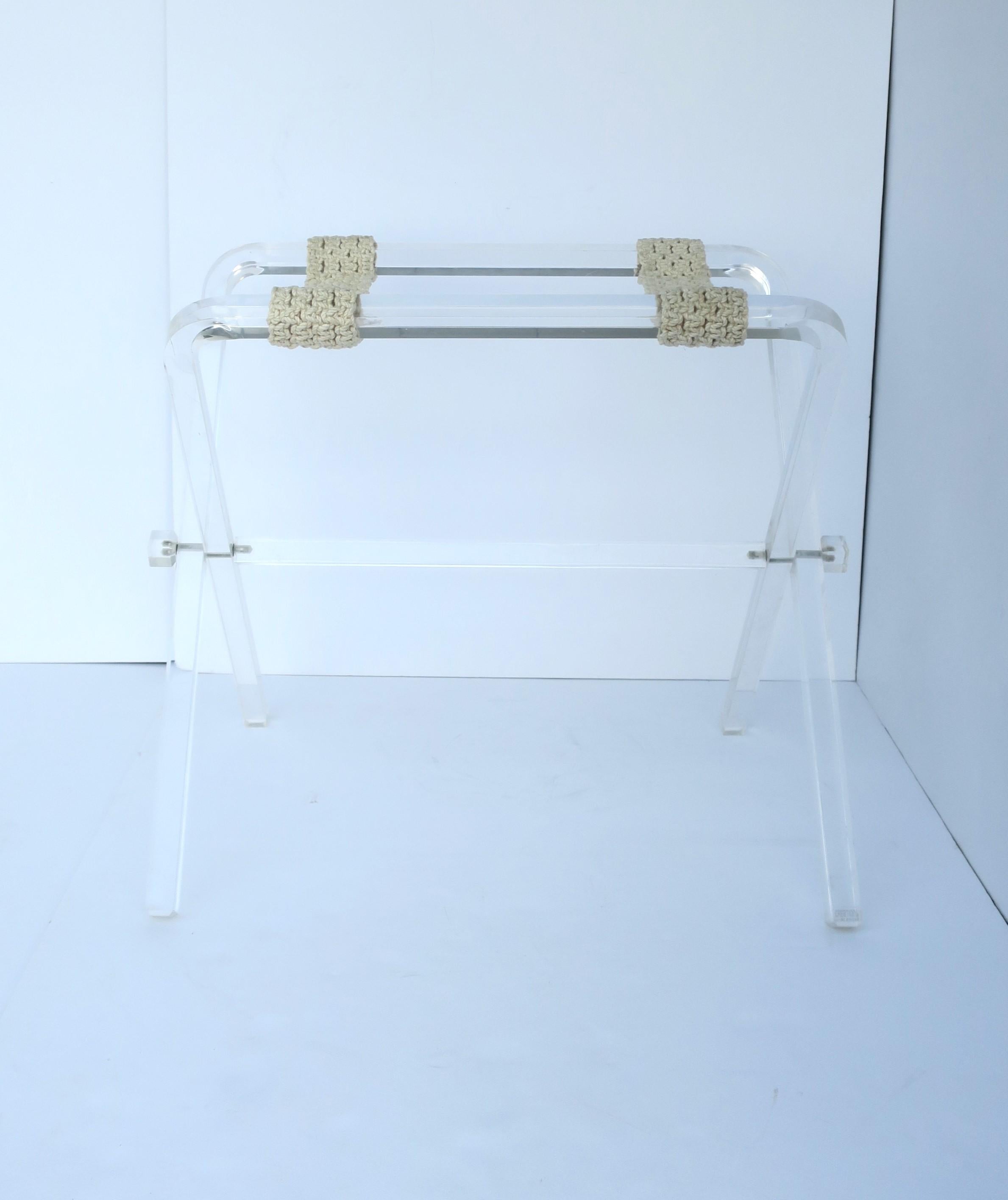 Hollywood Regency Lucite Luggage Rack