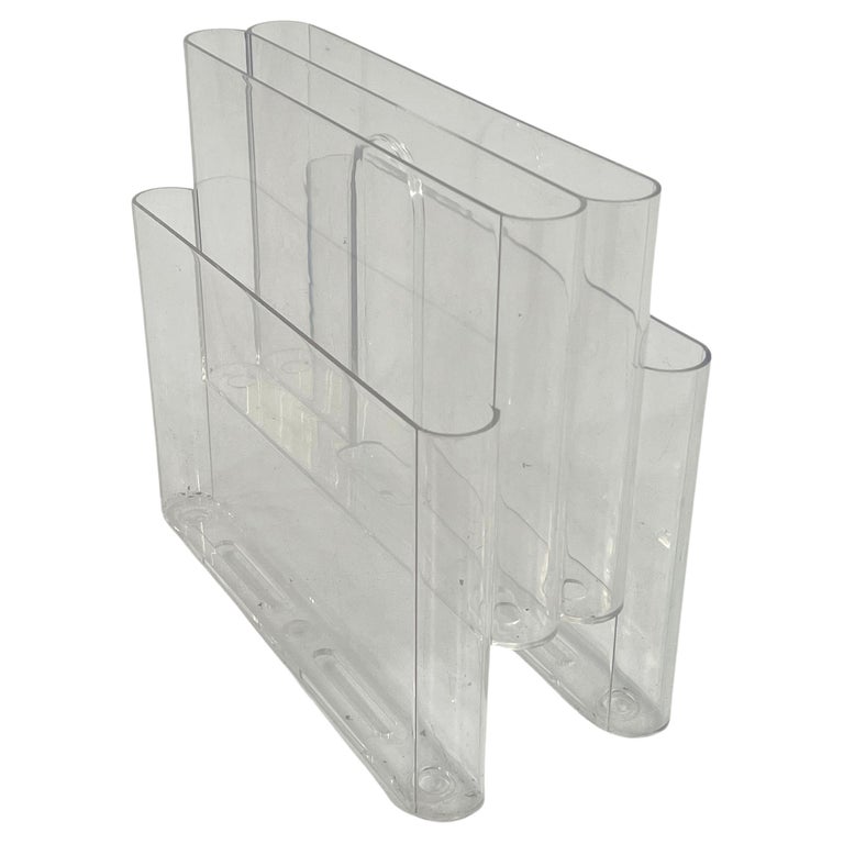 Lucite Magazine Rack by Giotto Stoppino for Kartell, 1970s For Sale at