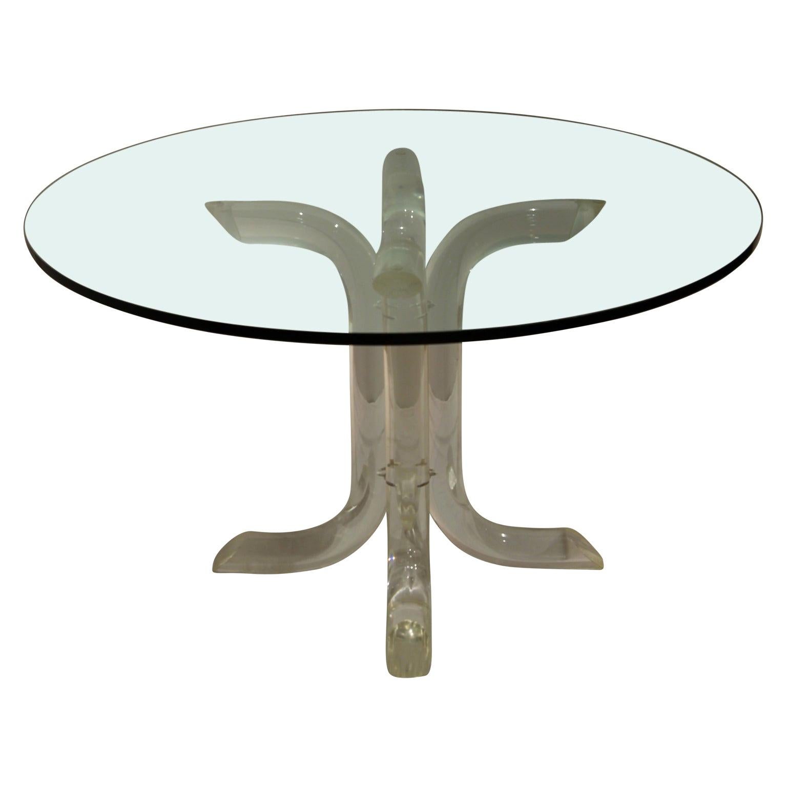 Lucite Mid-Century Modern Dining Table in the Style of Charles Hollis Jones