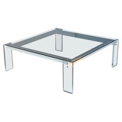 Table basse italienne en lucite mi-siècle moderne