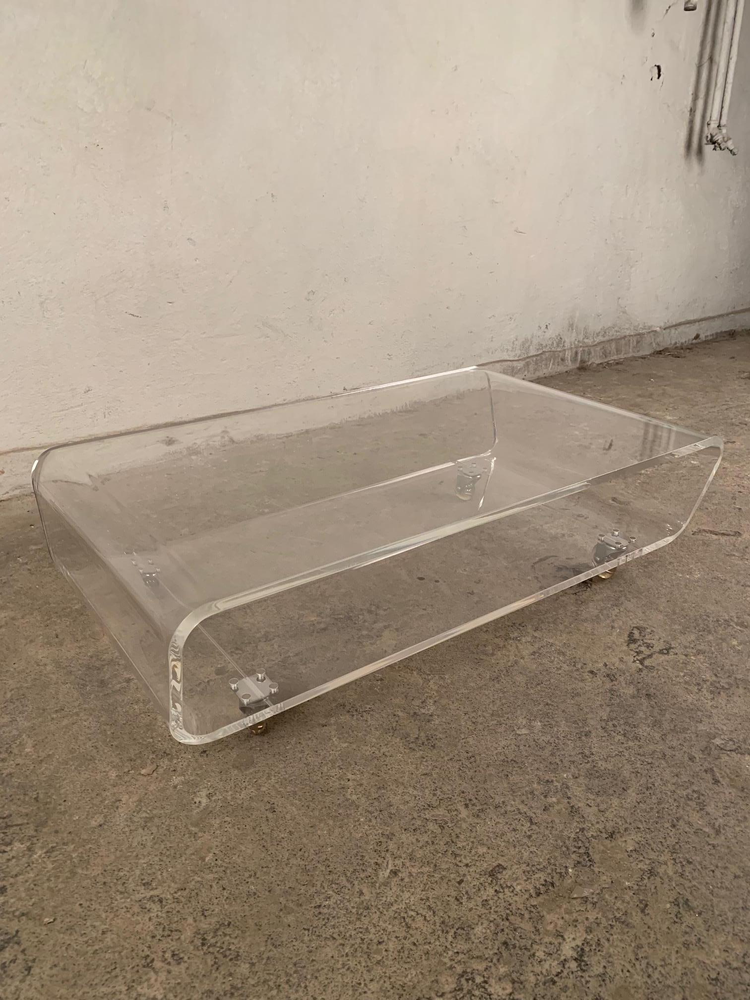 Mid-Century Modern Lucite Mobile Coffee Table, France, 1970s For Sale