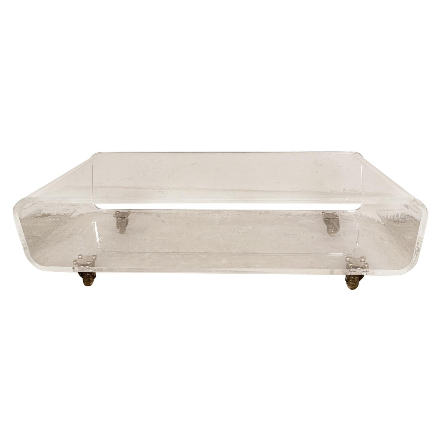 Lucite Mobile Coffee Table, France, 1970s For Sale