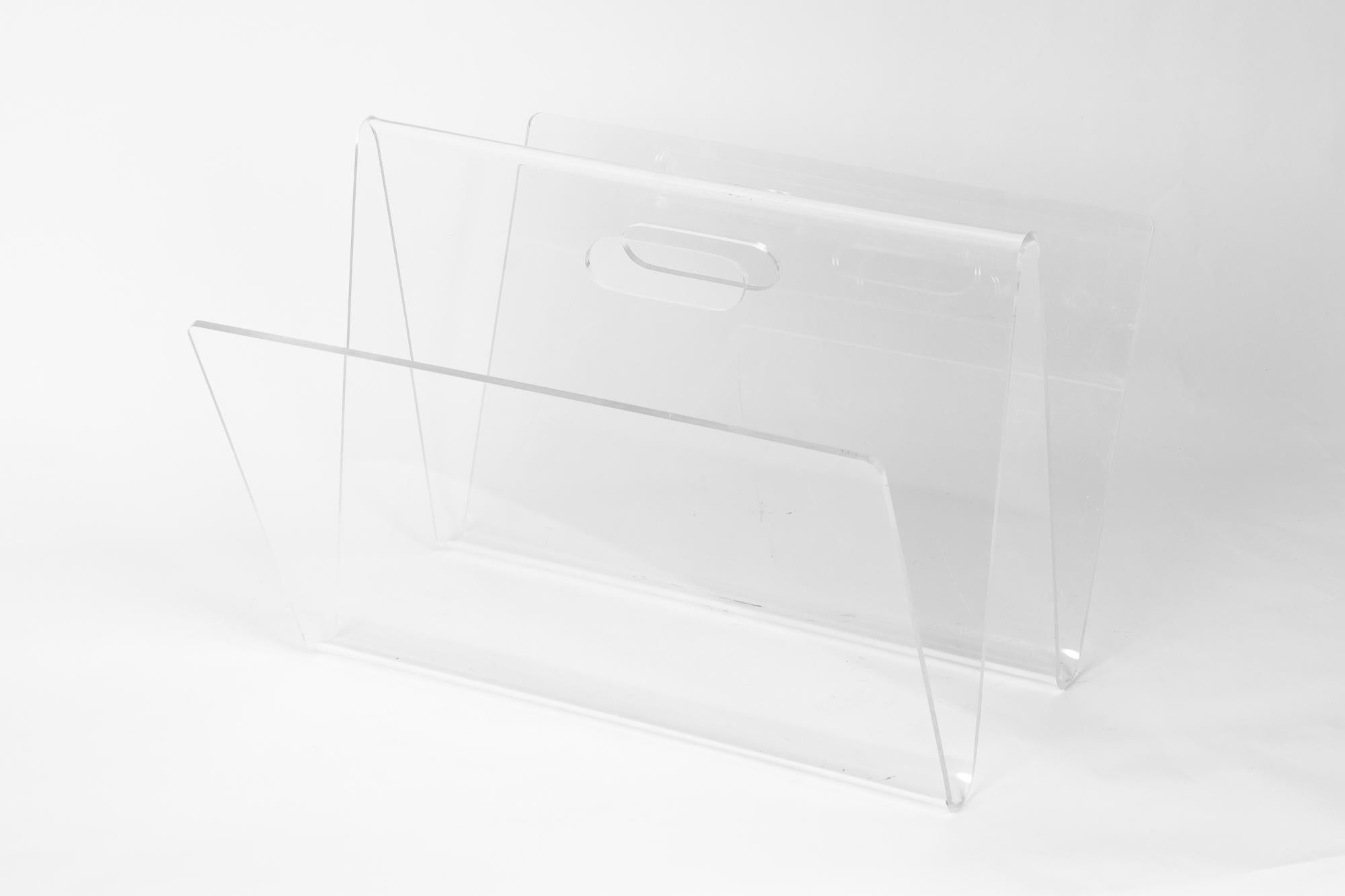 Italian Lucite News Paper Stand, Italy, circa 1970s For Sale