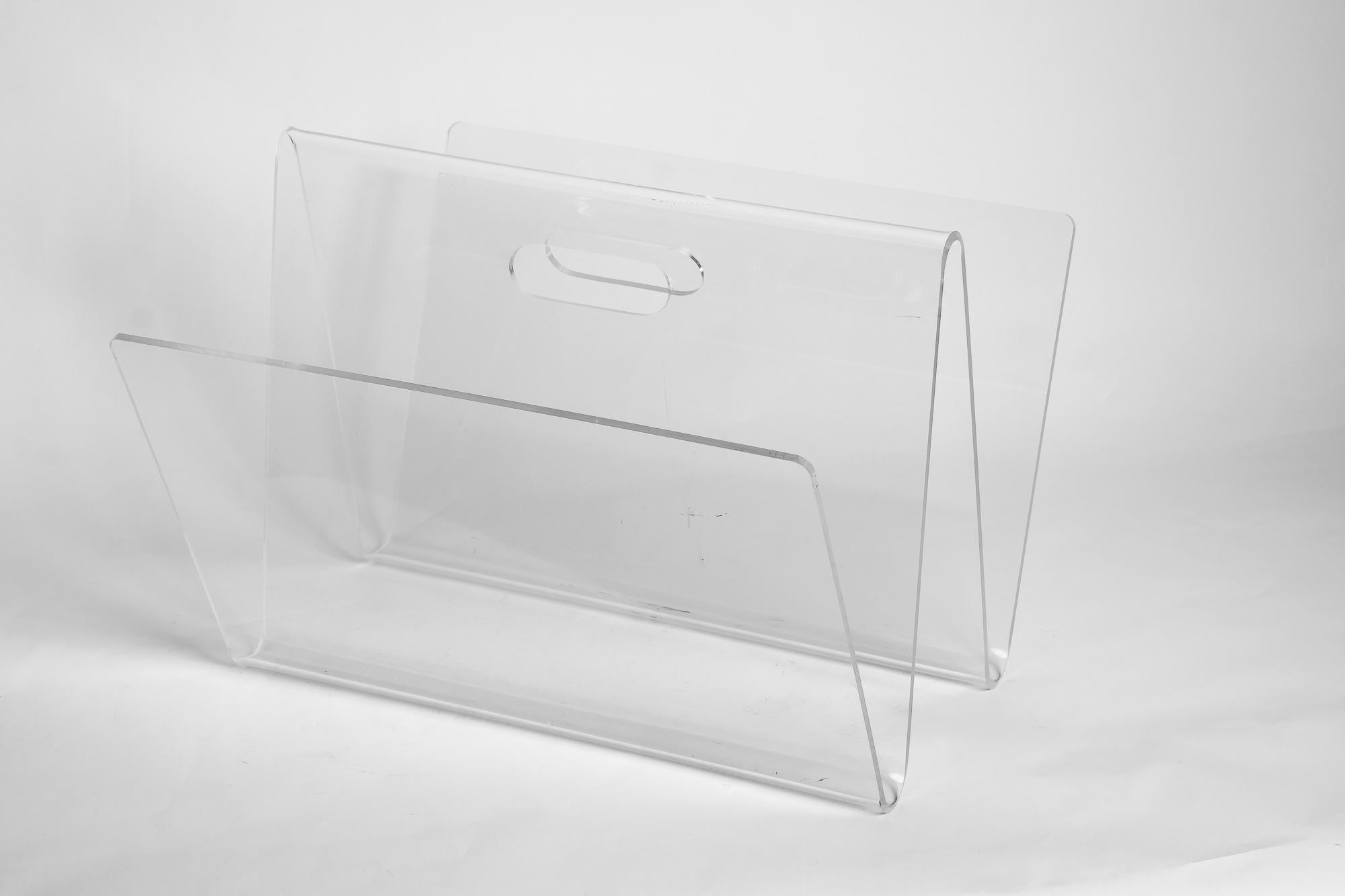 Late 20th Century Lucite News Paper Stand, Italy, circa 1970s For Sale