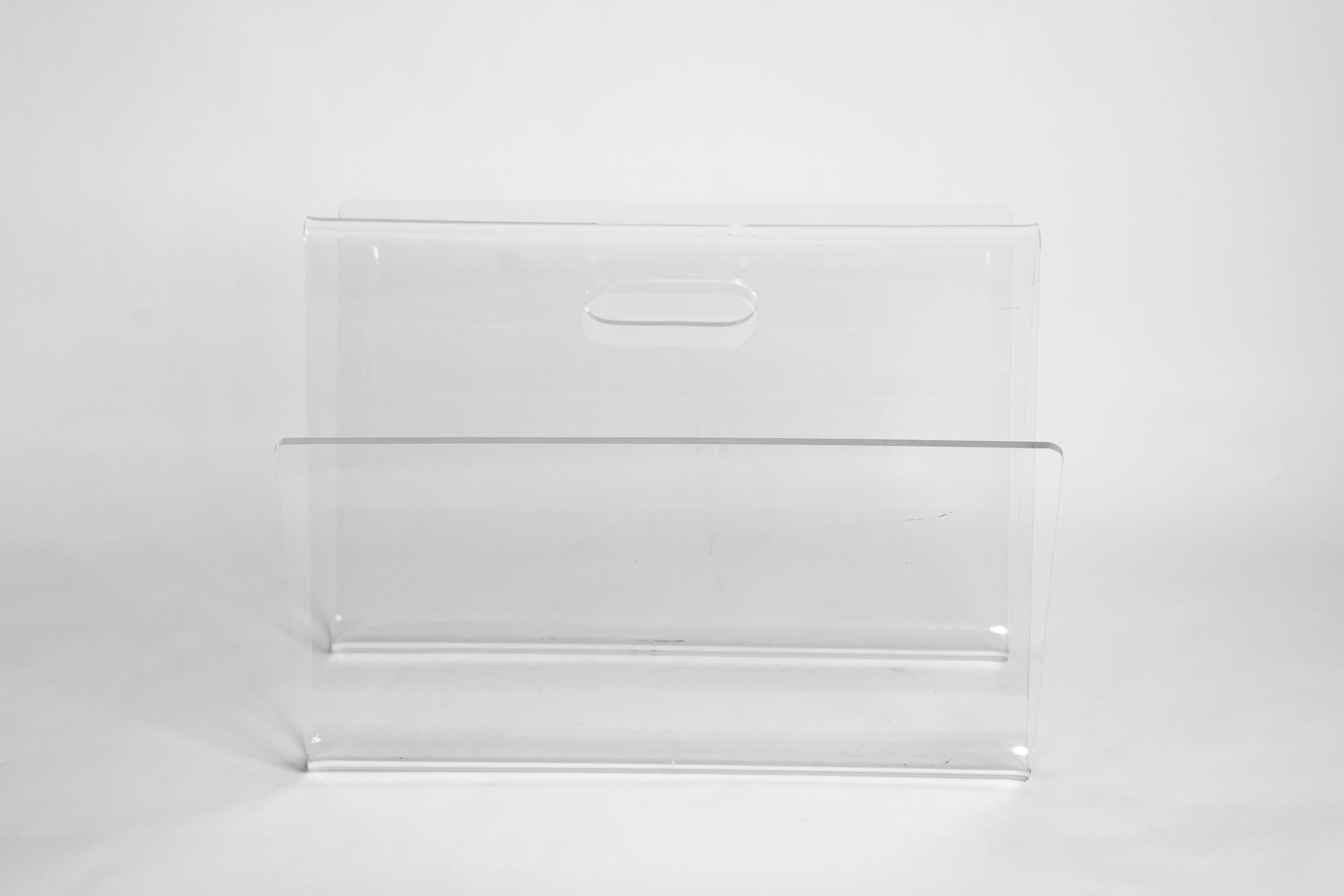 Lucite News Paper Stand, Italy, circa 1970s For Sale 1