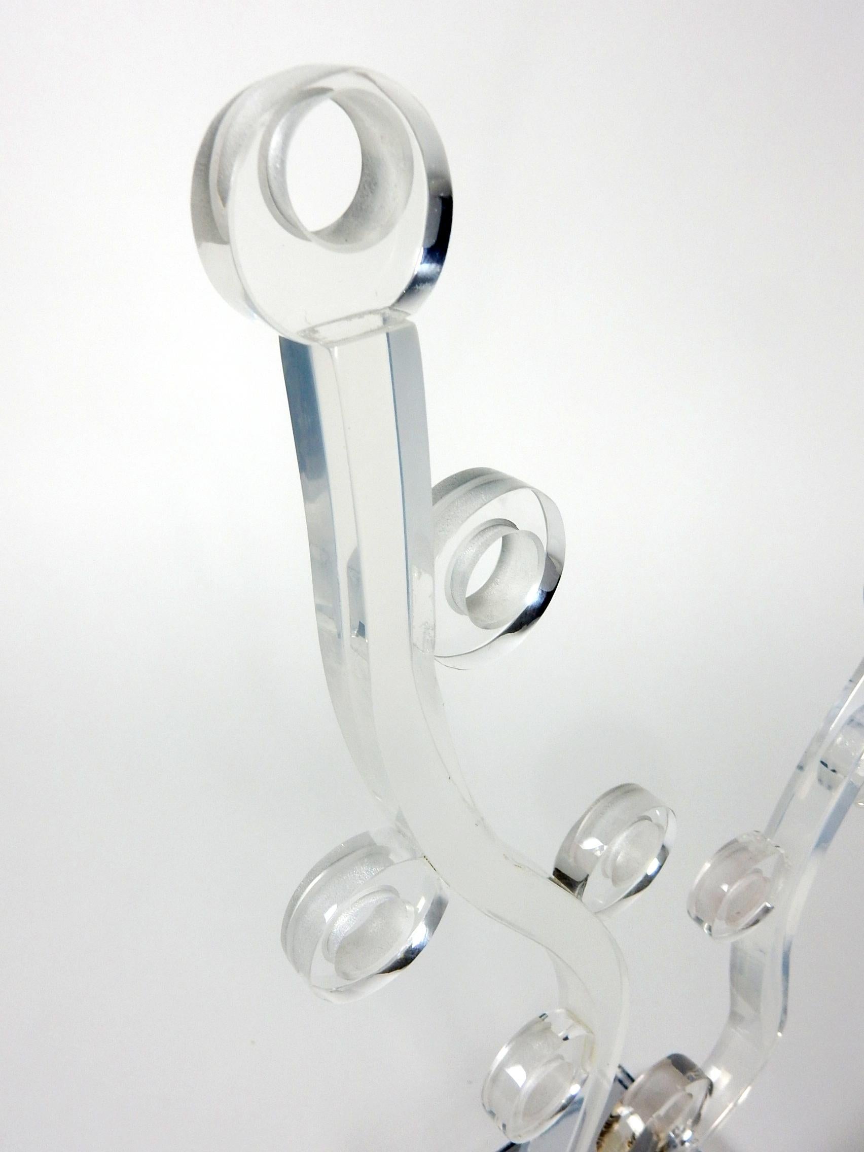 20th Century Lucite and Nickel Jewelry Stand Sculpture by Charles Hollis Jones, 1970s
