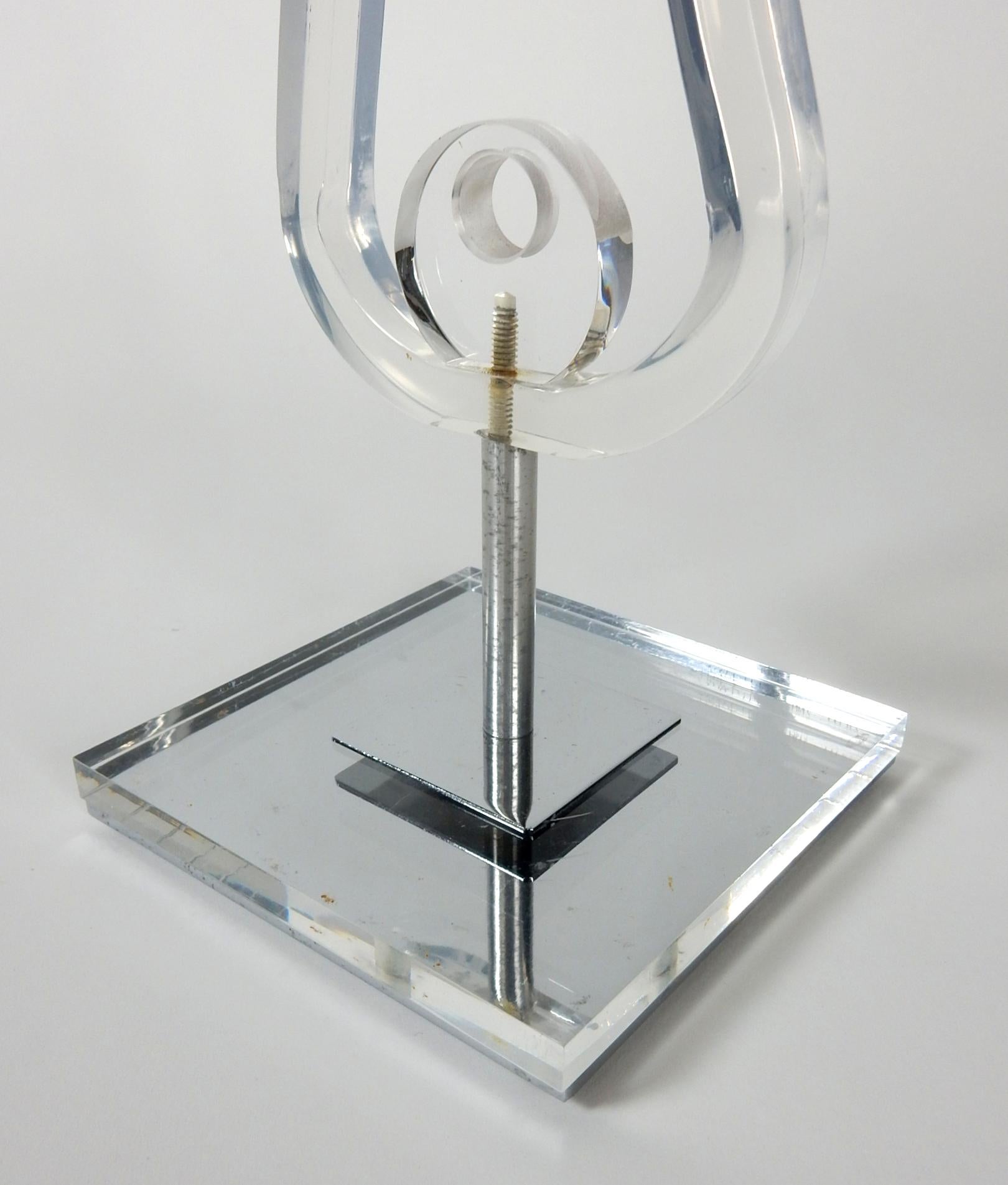 Lucite and Nickel Jewelry Stand Sculpture by Charles Hollis Jones, 1970s 1