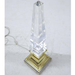 Lucite Obelisk Lamp, 1970s