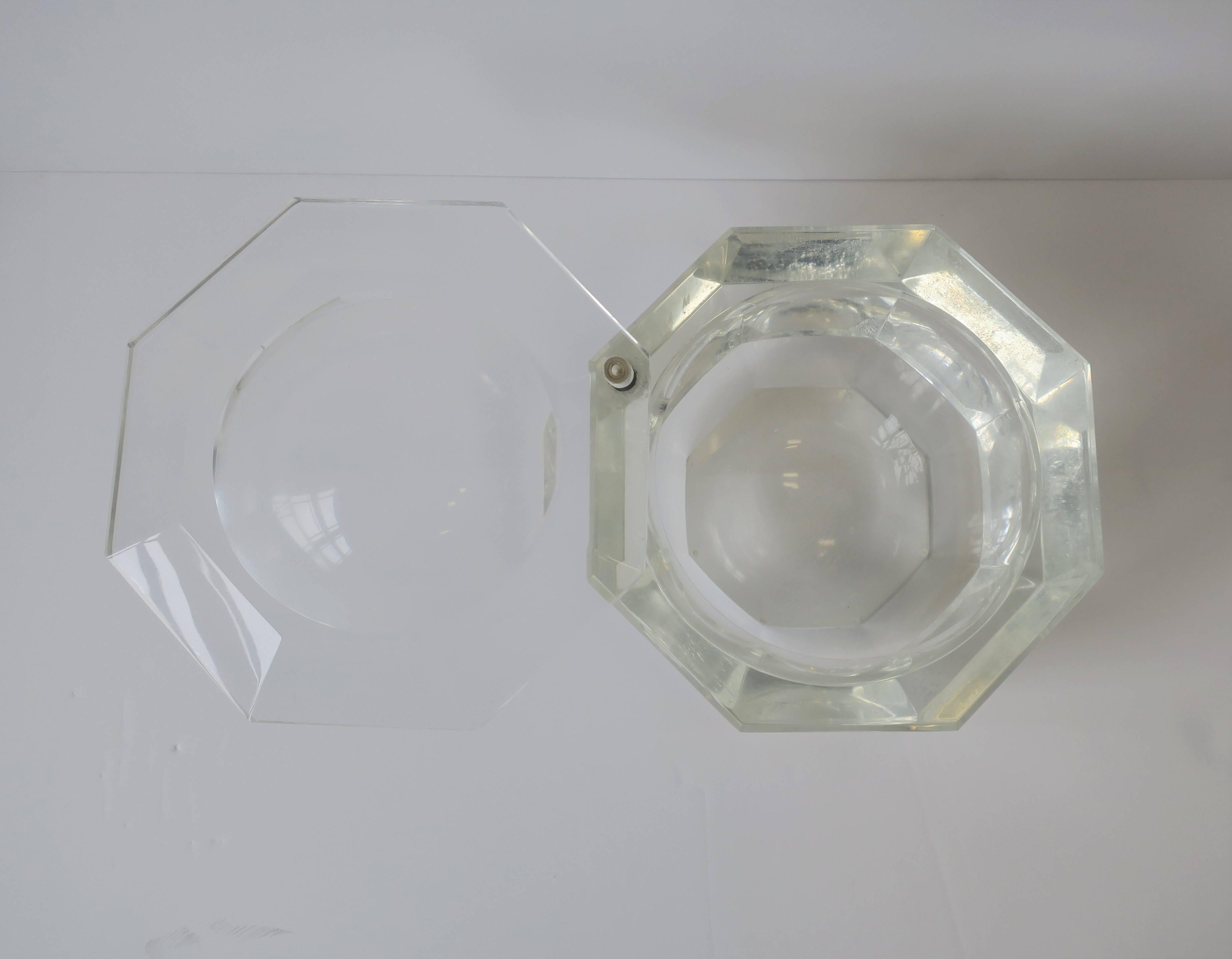 Lucite Octagonal Ice Bucket or Box 5