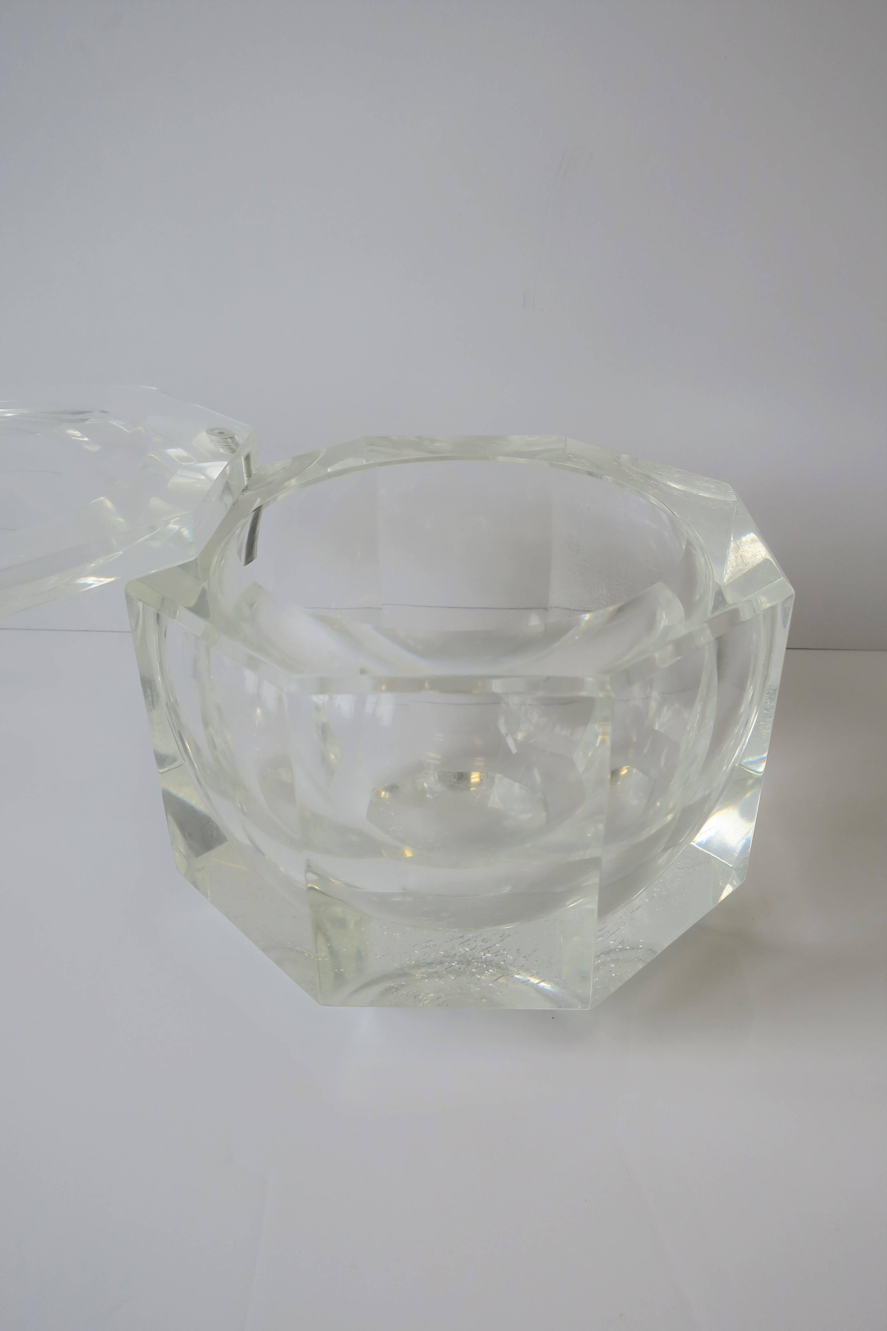 Lucite Octagonal Ice Bucket or Box 3