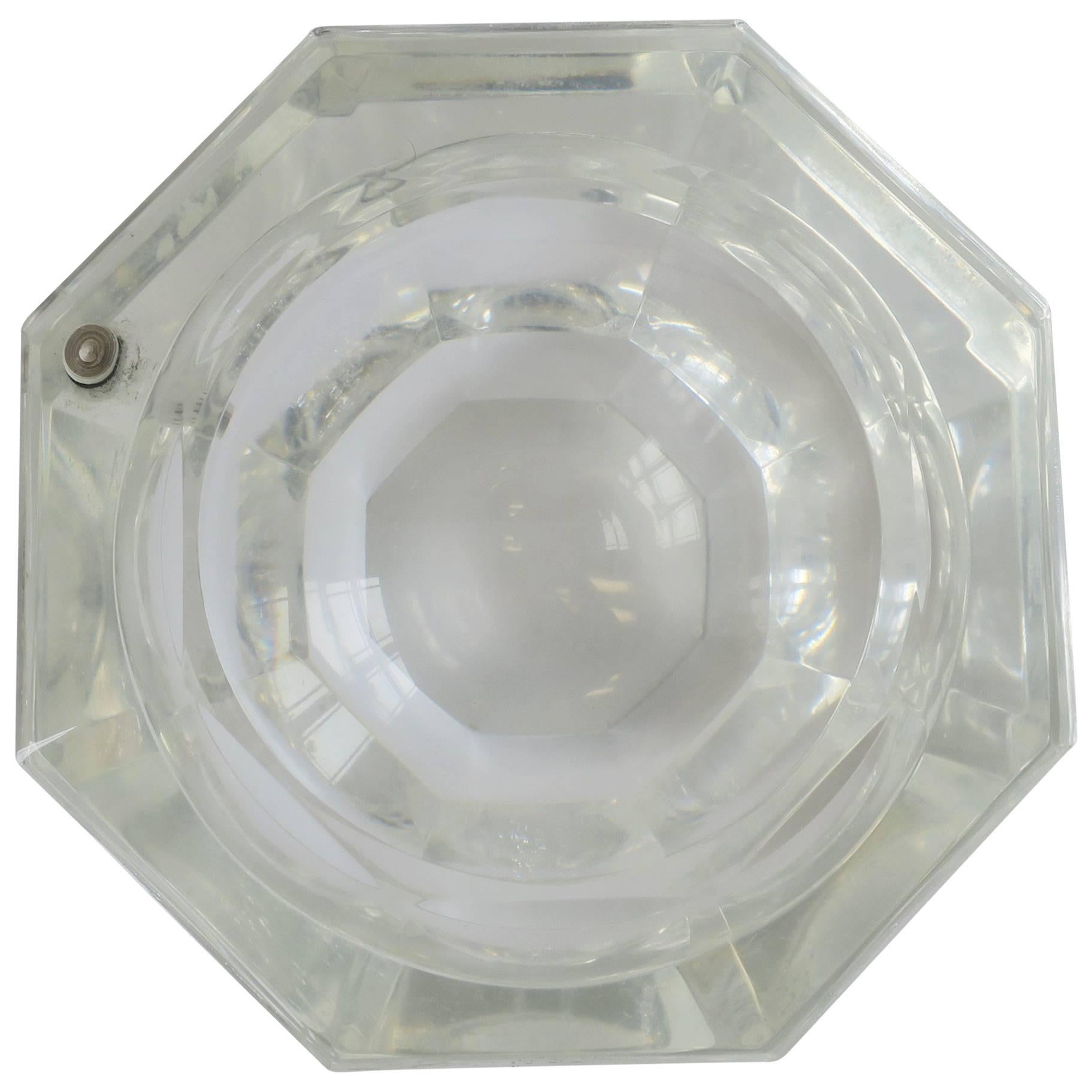 Lucite Octagonal Ice Bucket or Box