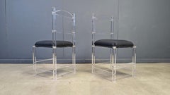 Lucite or Plexi dining chairs, 1970s - set of 6