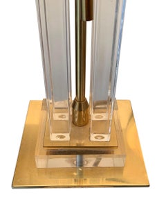Lucite Pair of Column Lamps, France, Midcentury