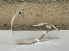Lucite Bird Sculpture by Silvio Russo for Guzzini 1970s Italy