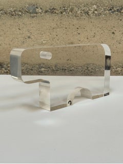 Ippopotamo fermacarte in lucite di Silvio Russo per Guzzini, Italia, circa anni '70