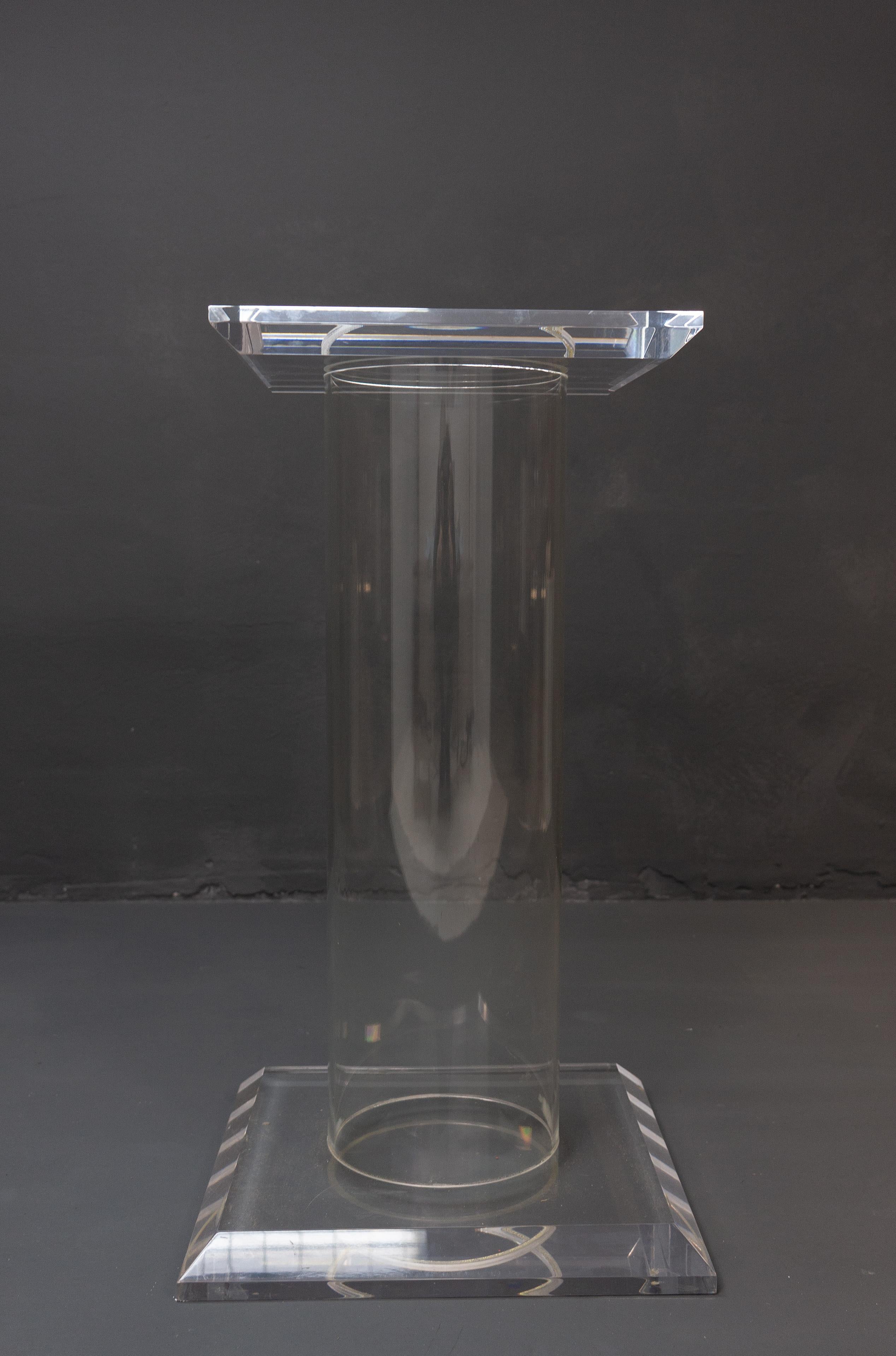 French Lucite Pedestal, 1970s, France