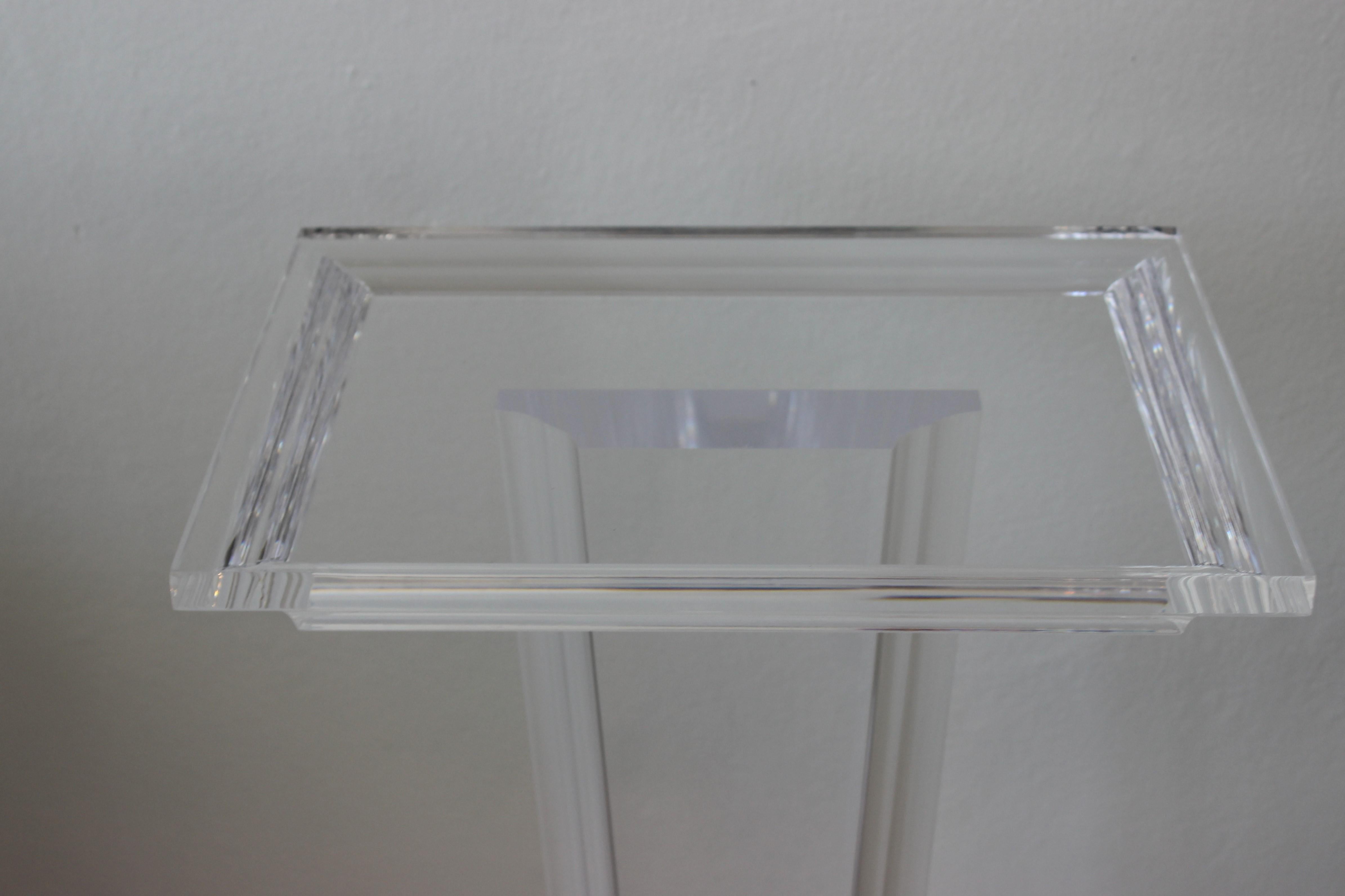 Modern Lucite Pedestal by Haziza