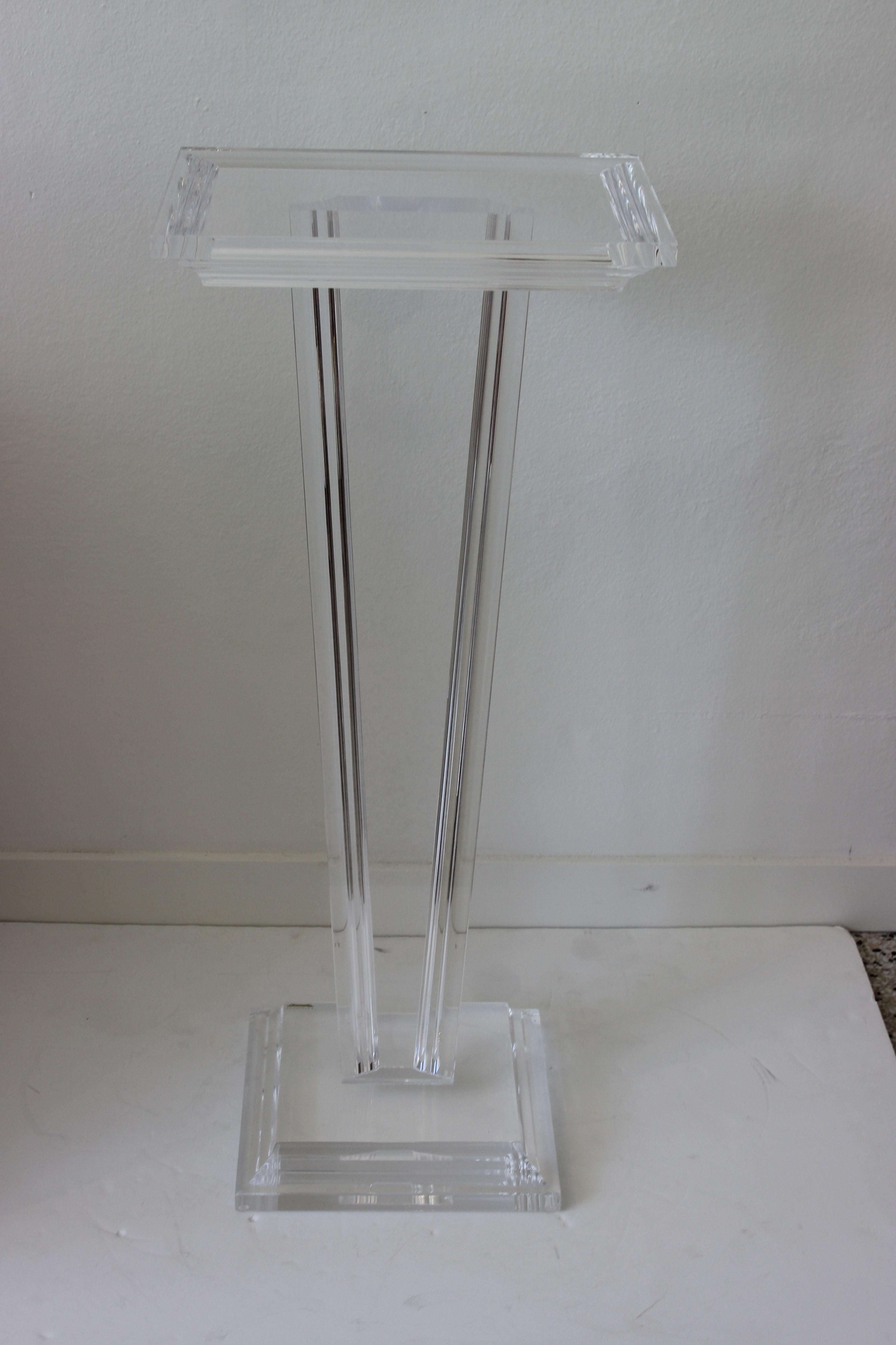 Molded Lucite Pedestal by Haziza