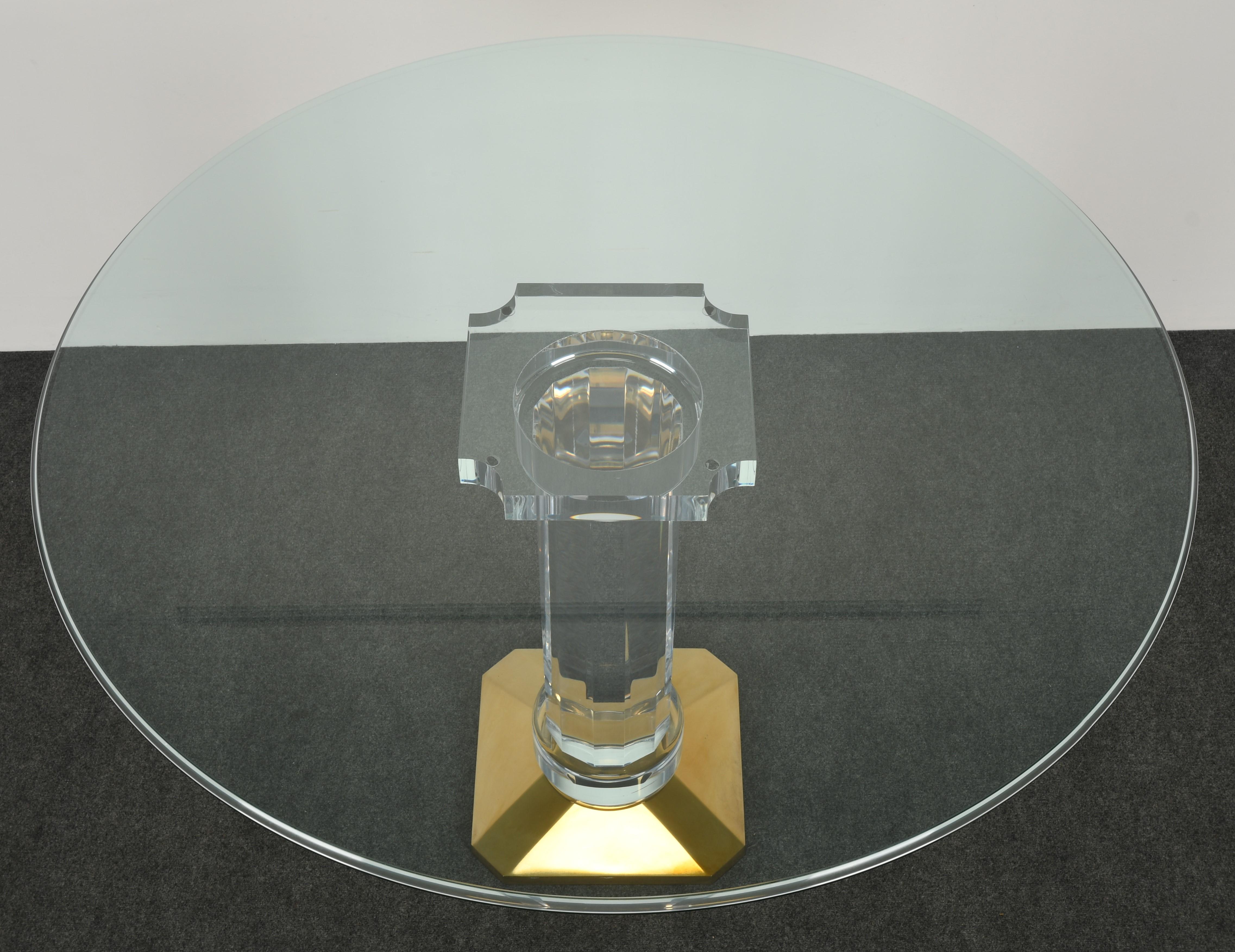 Lucite Pedestal Center Table by Spectrum, LTD, 1995 at 1stDibs