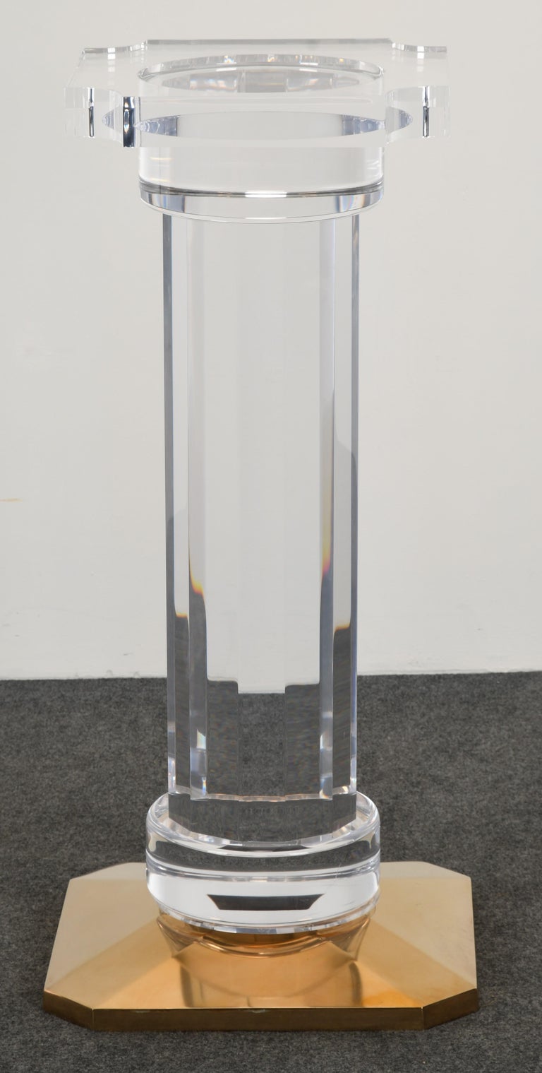 Lucite Pedestal Center Table by Spectrum, LTD, 1995 at 1stDibs