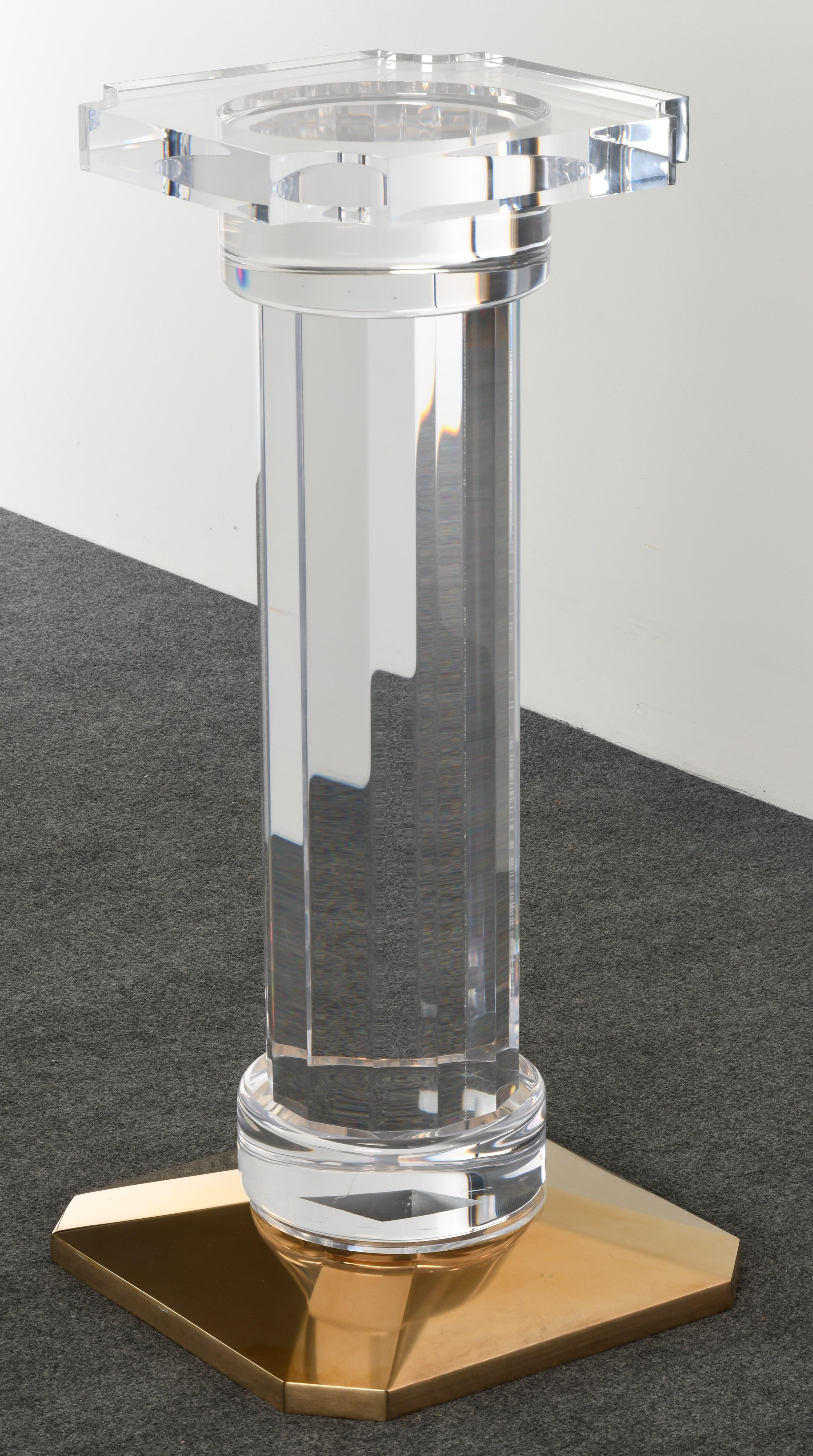 Lucite Pedestal Center Table by Spectrum, LTD, 1995 at 1stDibs