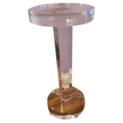 Lucite Pedestal Side Table