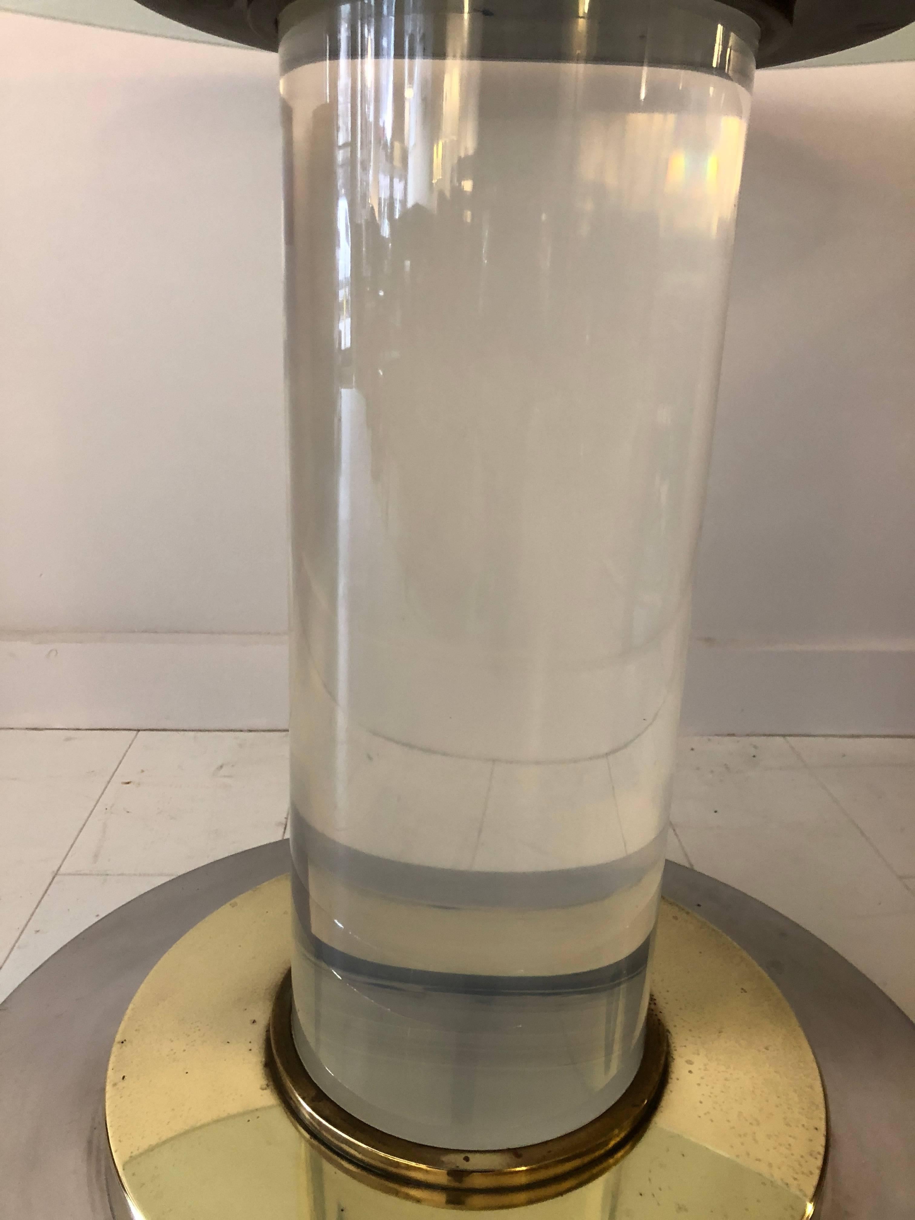 Lucite Pedestal Table by Romeo Rega For Sale 2