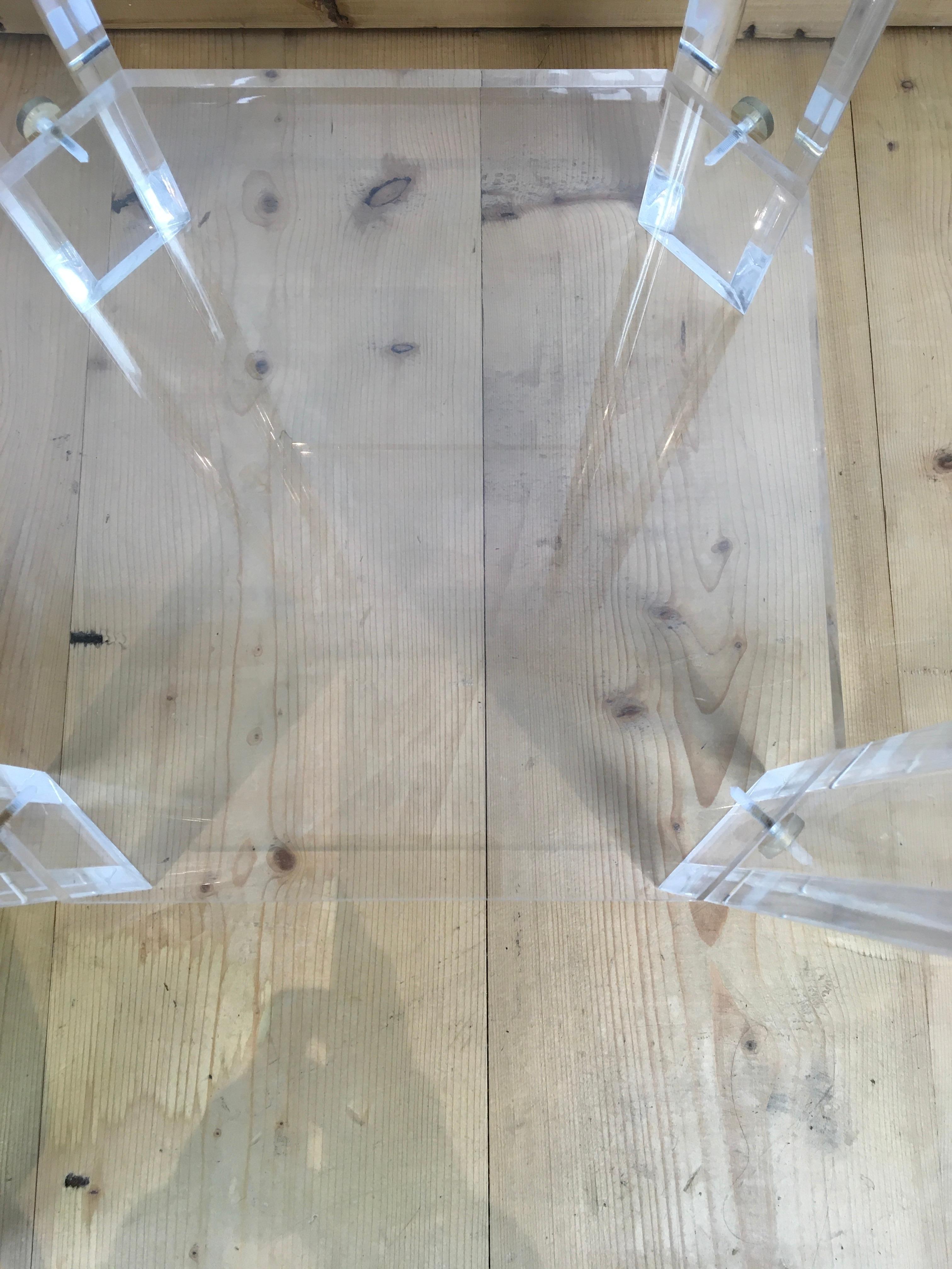 Lucite Pedestal with Canted Corners, 1970s For Sale 7