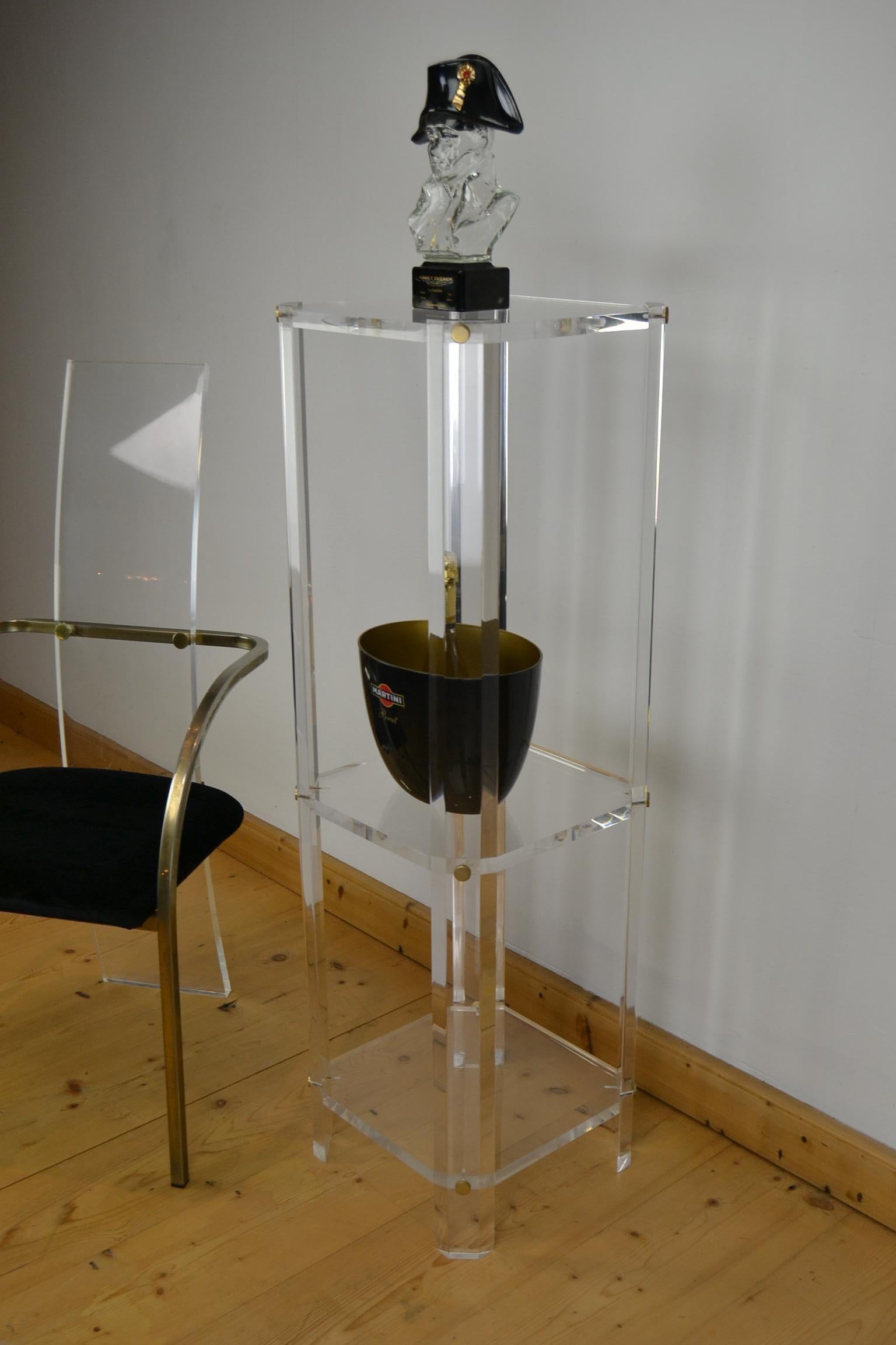 Mid-Century Modern Lucite Pedestal with Canted Corners, 1970s For Sale
