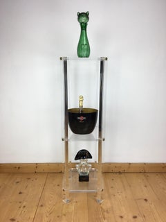 Large Lucite Pedestal with Canted Corners, 1970s