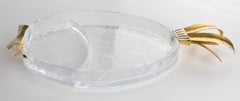 Bandeja de Lucite para servir piñas, Hollywood Regency, EE.UU., 1990