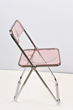 Lucite Pink Folding "Plia" Italian Chairs 1970s - Angeles offer