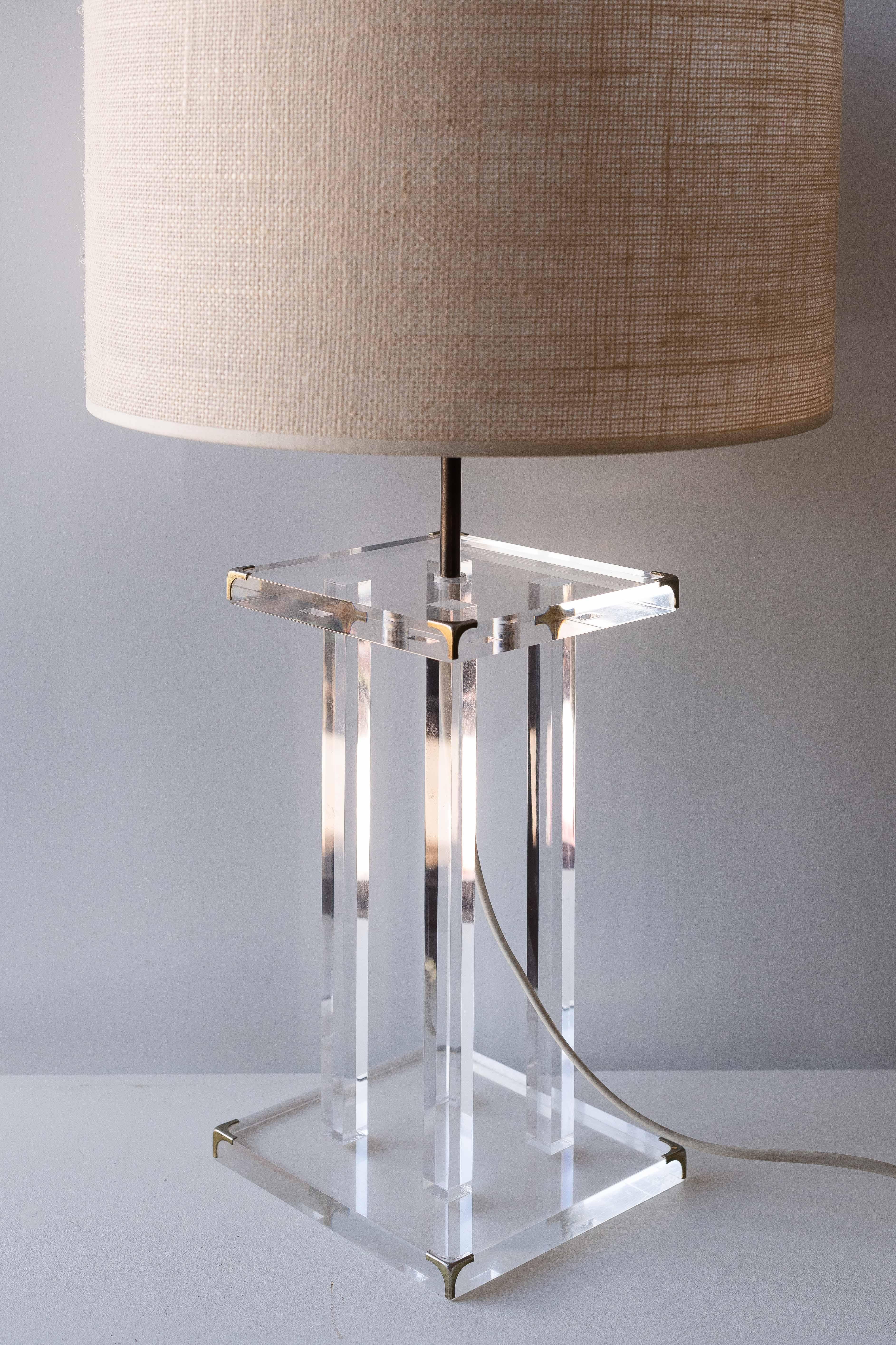 Plexiglass Table Lamp by David Lange for Roche Bobois 1970s 2