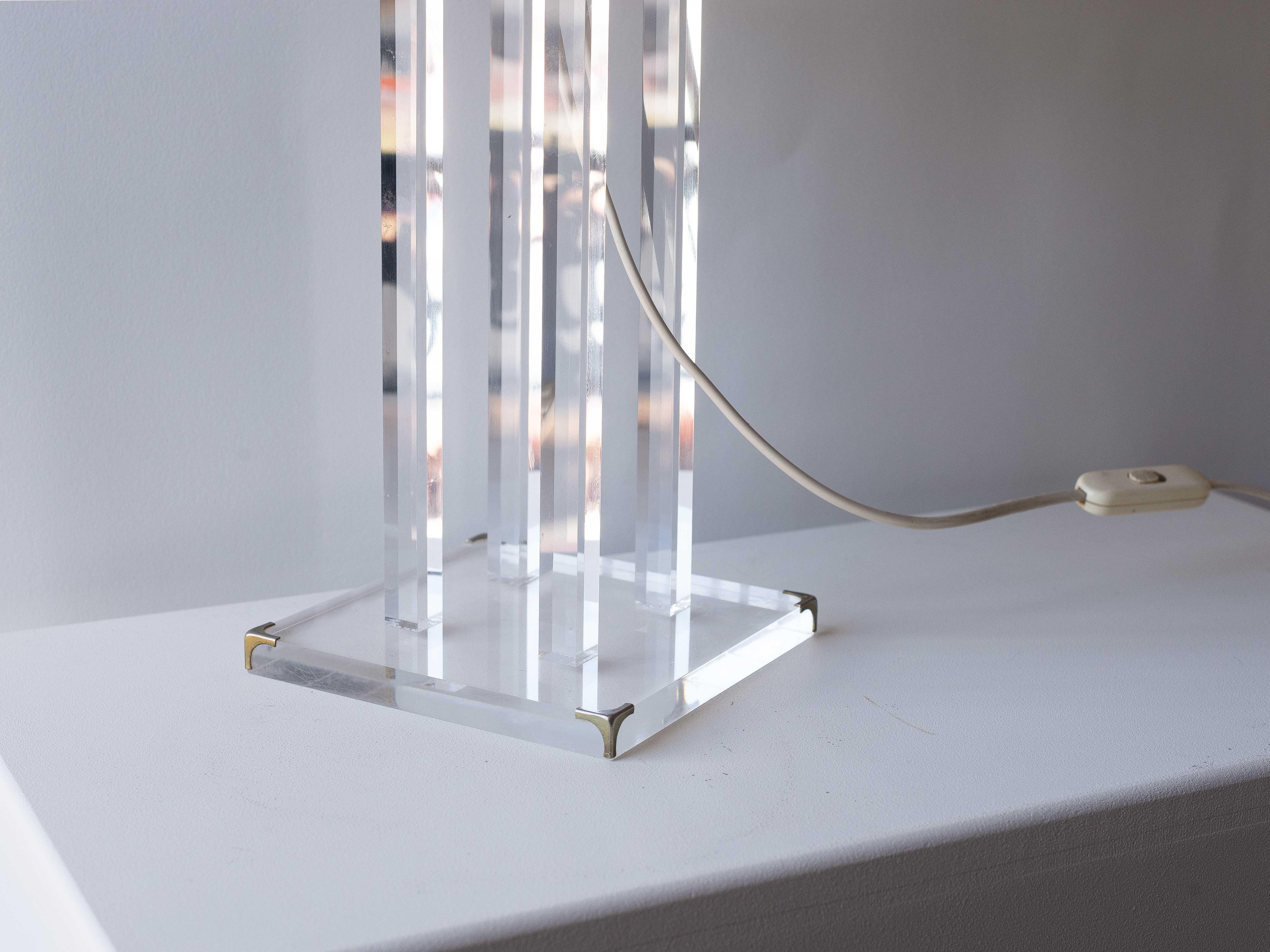 Plexiglass Table Lamp by David Lange for Roche Bobois 1970s 3