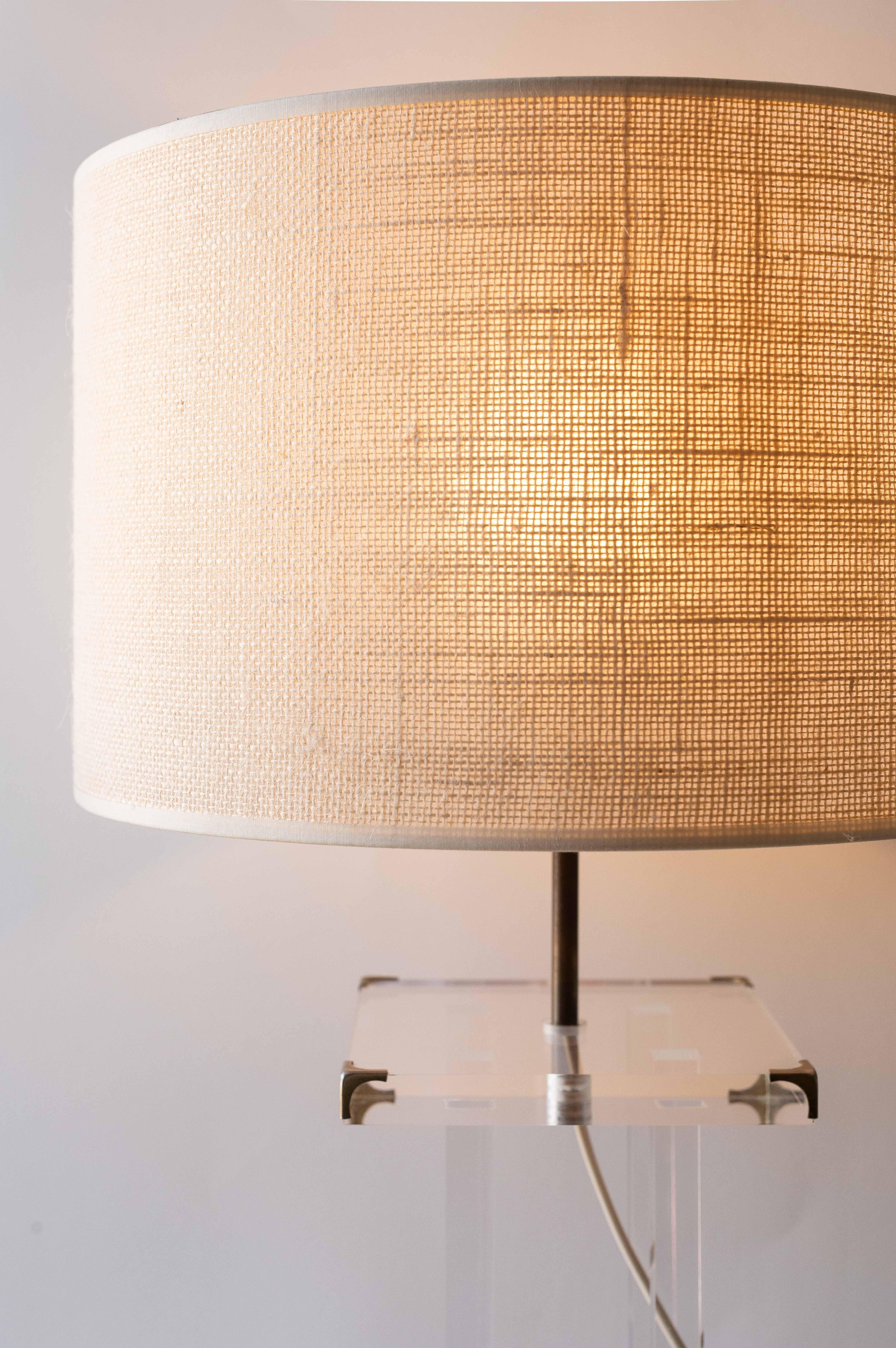 Cast Plexiglass Table Lamp by David Lange for Roche Bobois 1970s