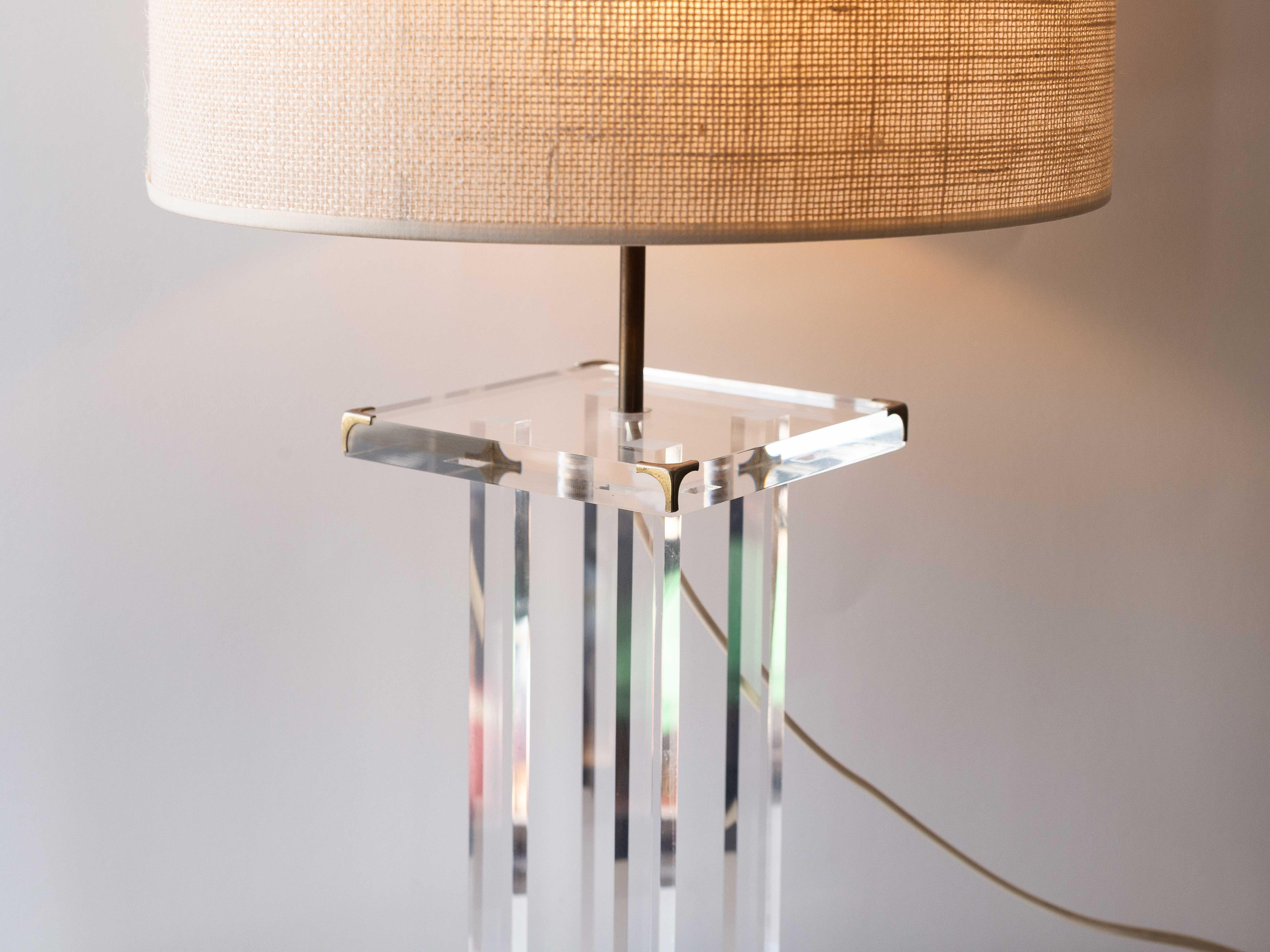 20th Century Plexiglass Table Lamp by David Lange for Roche Bobois 1970s