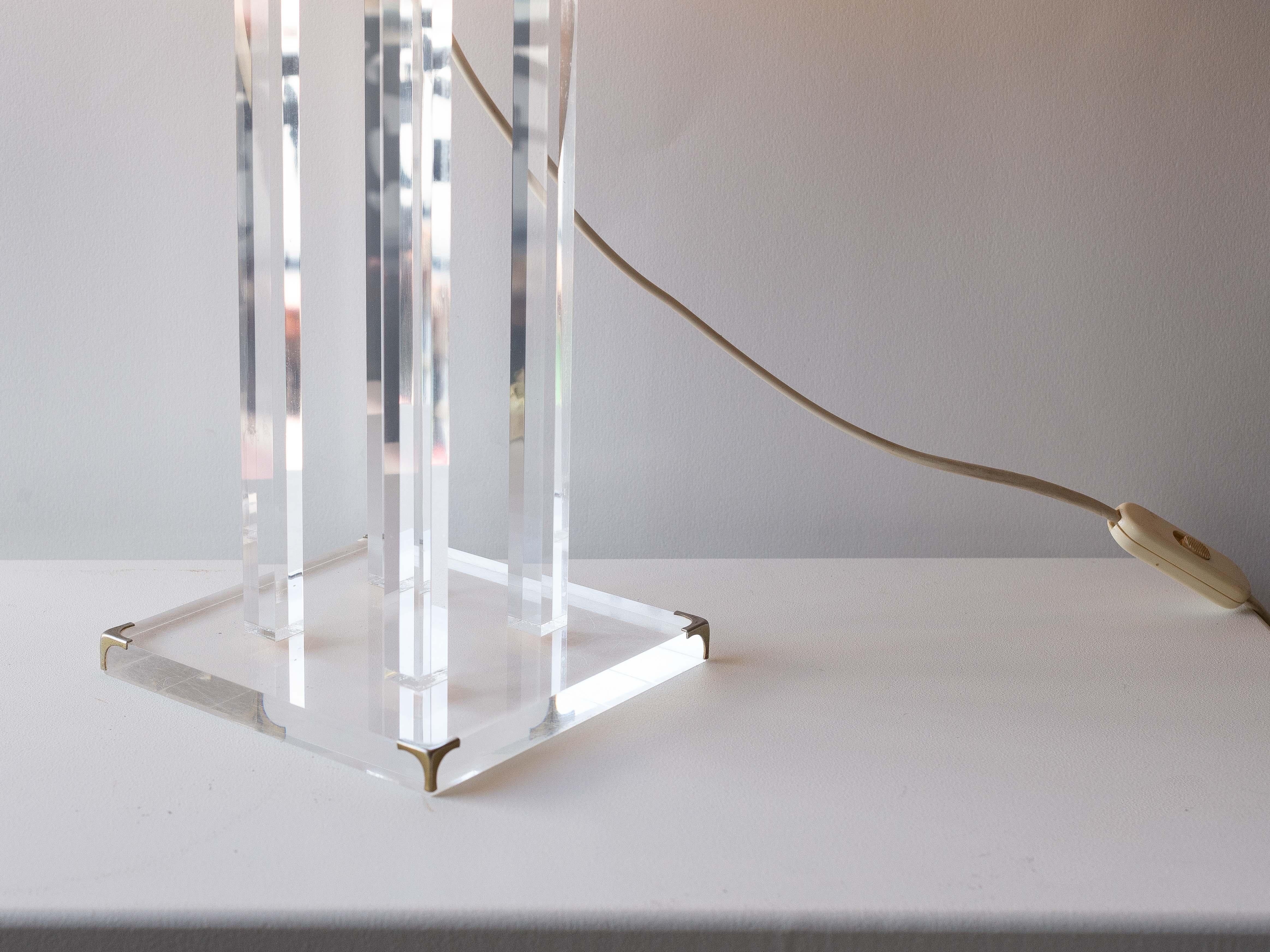 Plexiglass Table Lamp by David Lange for Roche Bobois 1970s 1