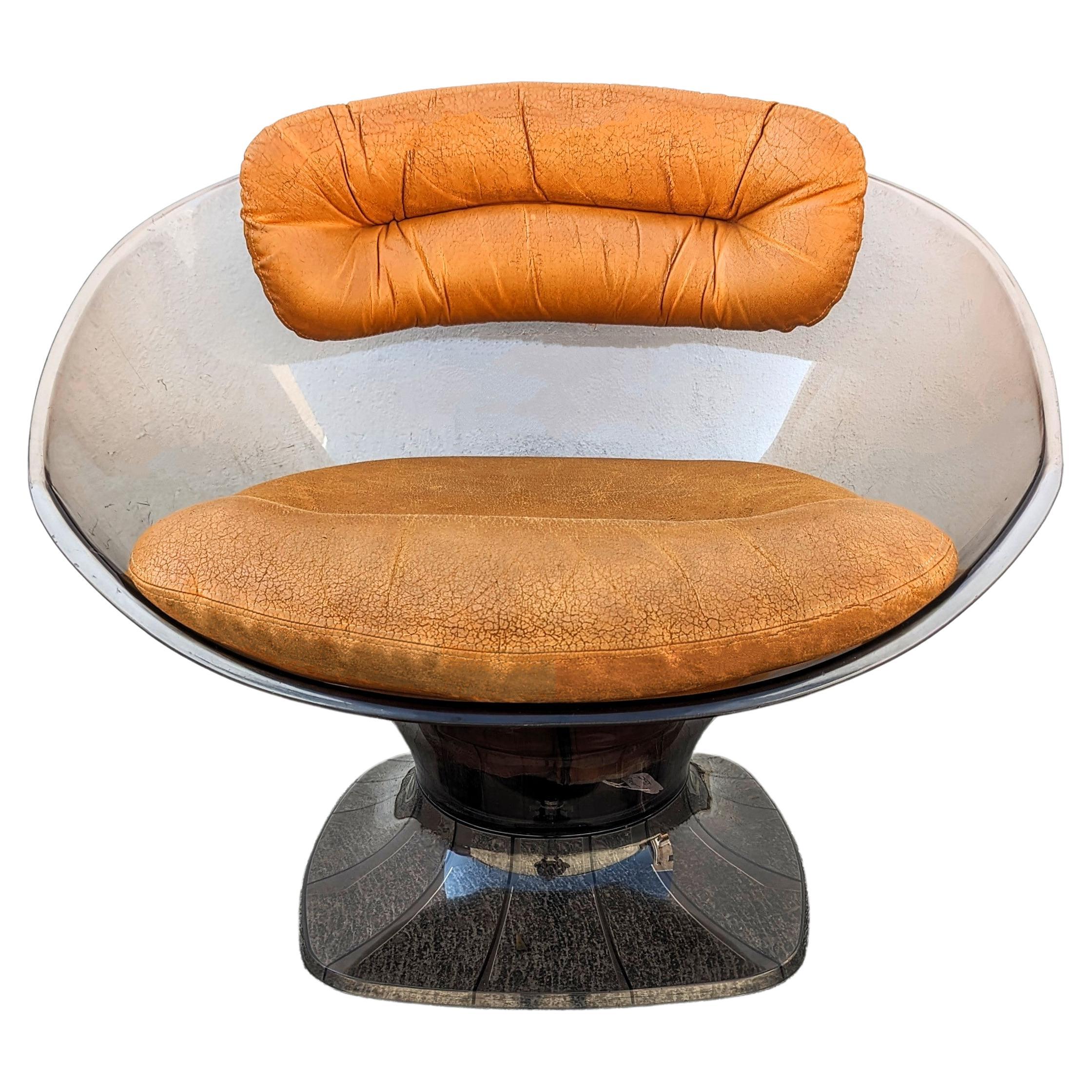 ‘’Lucite Pod’’ Lounge Chair by Raphael Raffel, France 1970s 