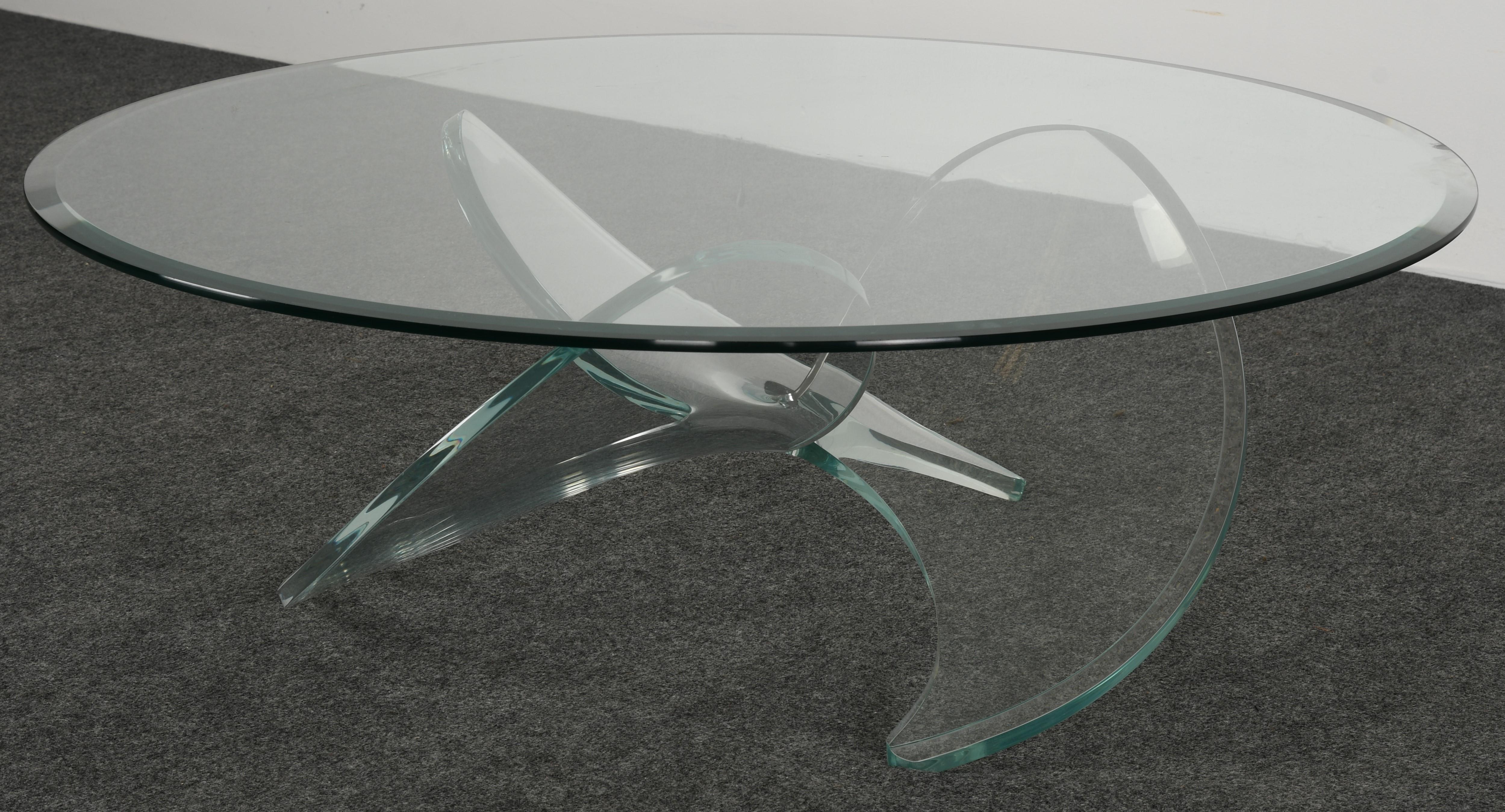 Mid-Century Modern Lucite Propeller Coffee Table in the Style of Knut Hesterberg, 1970s