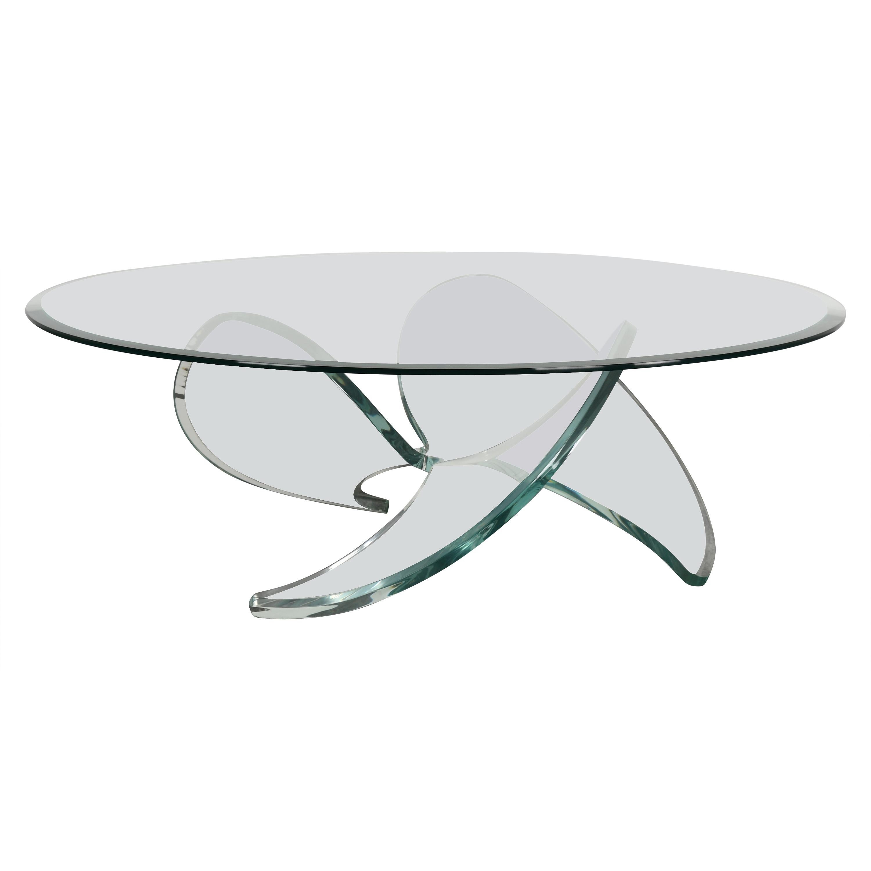 Lucite Propeller Coffee Table in the Style of Knut Hesterberg, 1970s