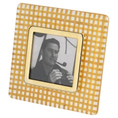 Bilderrahmen aus Lucite, Rattan und Aluminium, Italien, 1970er Jahre
