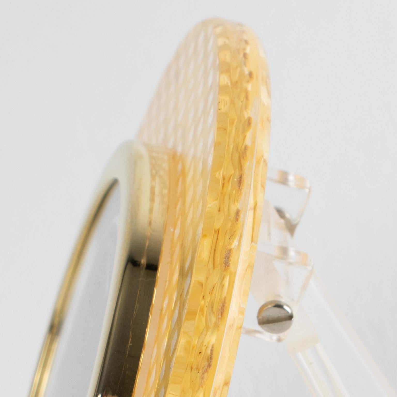 Métal Cadre en lucite, rotin et aluminium doré, Italie vers 1970 en vente