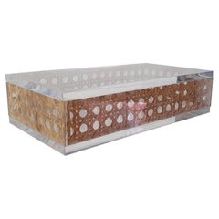 Lucite Rattan Box Dior Style 1970's