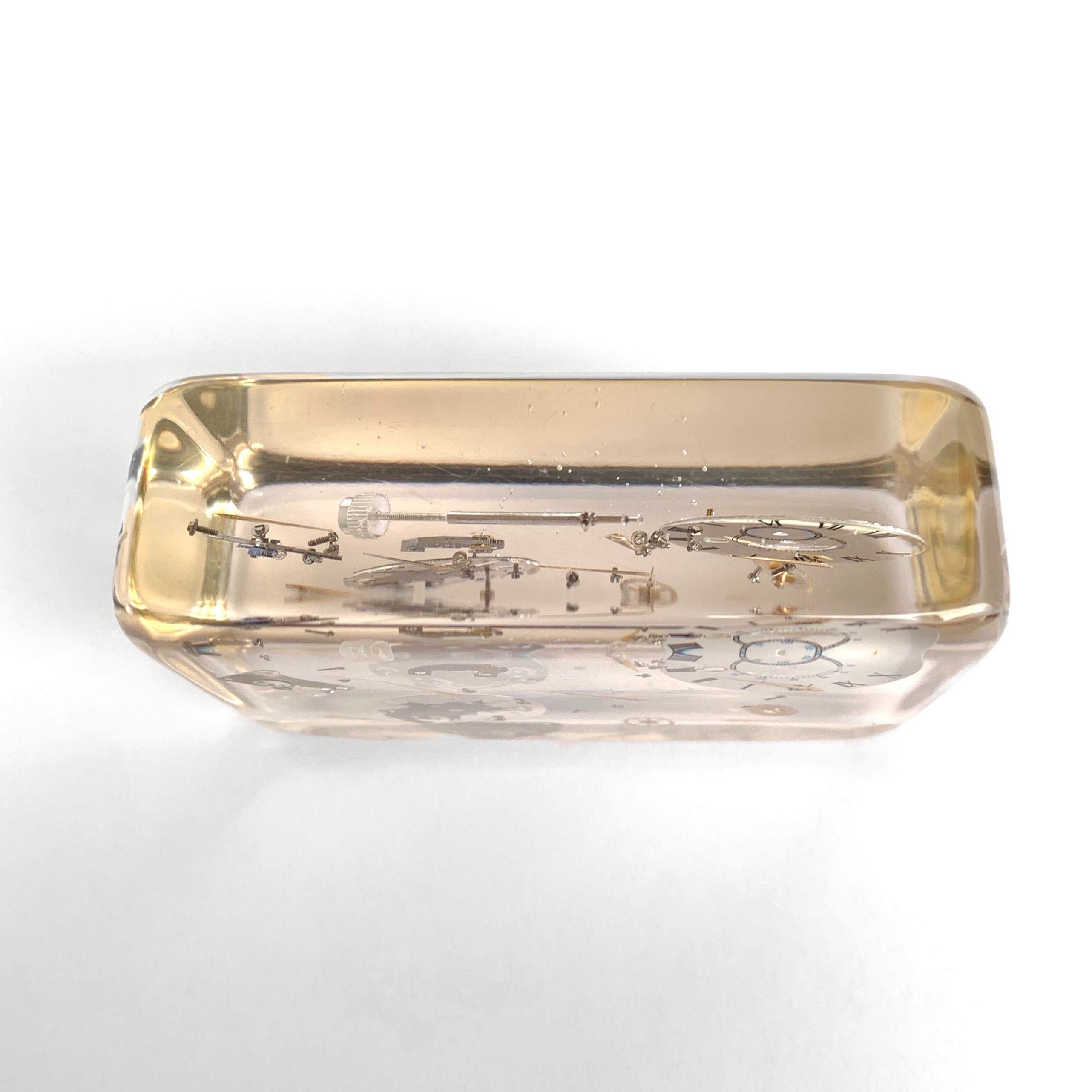 20th Century Lucite Resin Sculpture with Exploded Watch of Pierre Giraudon France, 1970s