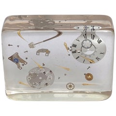 Lucite Resin Sculpture with Exploded Watch of Pierre Giraudon France, 1970s