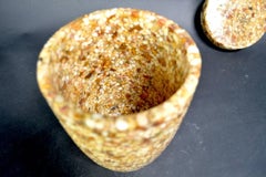 Lucite Resin with Stone Inclusion Covered Jar